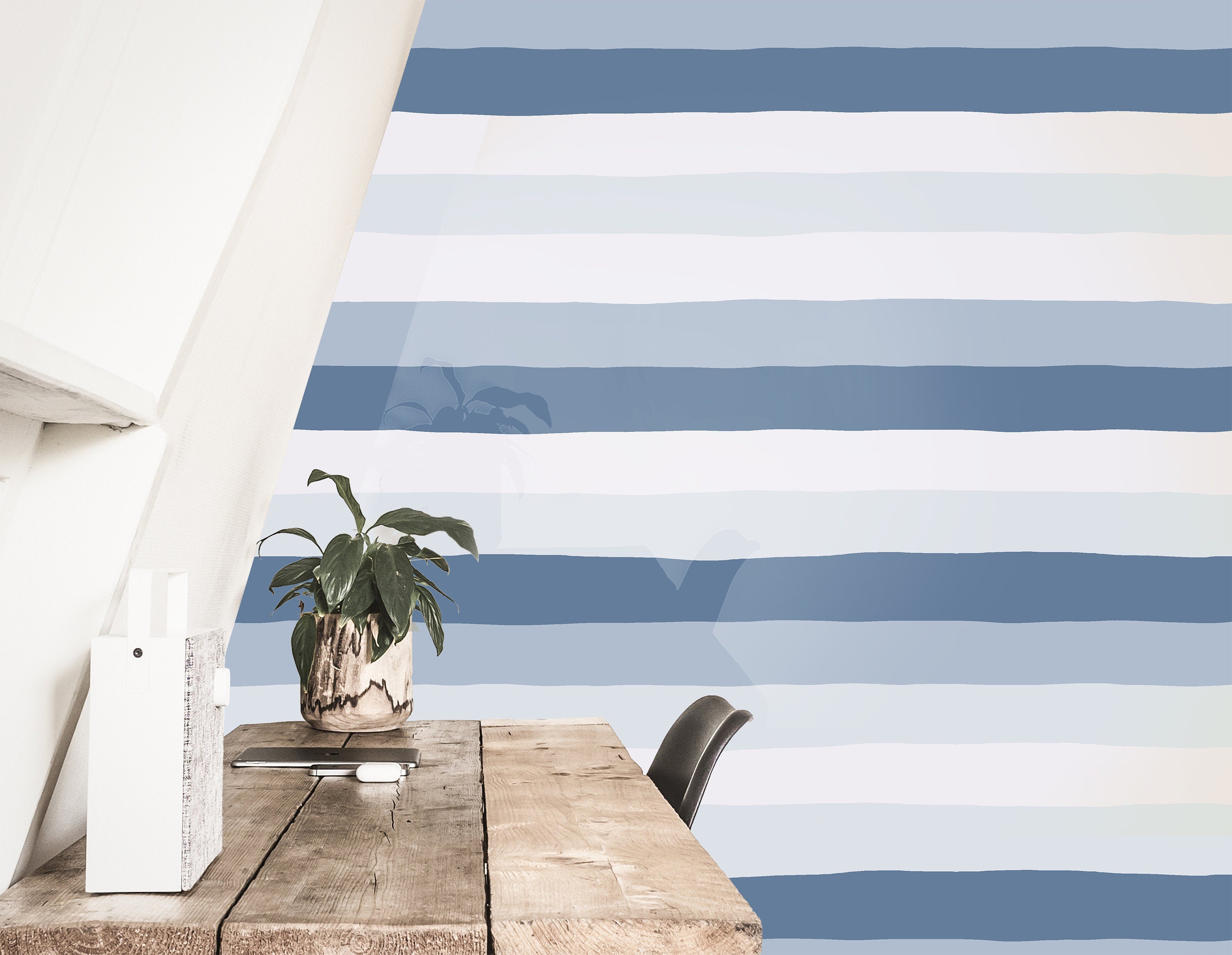 1 Panels of 24in (2ft) x 120in (10ft) Navy Blue Boys Nursery DISCOUNTED Peel and Stick HIGH-TACK Wallpaper 3699 - James And Colors