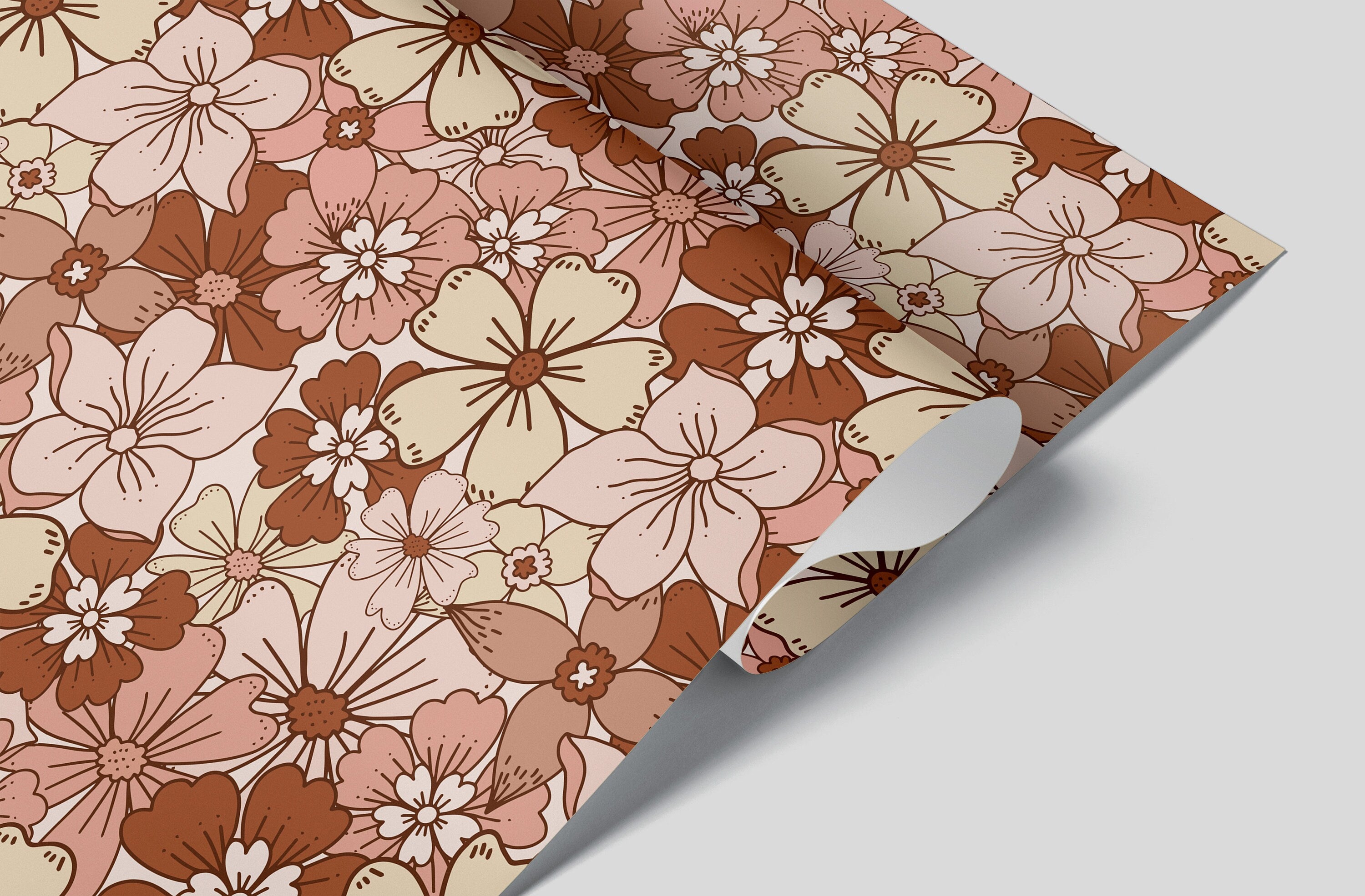 Boho Flower Pinks Peel and Stick Contact Paper | Wallpaper | Removable Wallpaper | Shelf Liner | Drawer Liner | Peel and Stick Paper 1701 - James And Colors