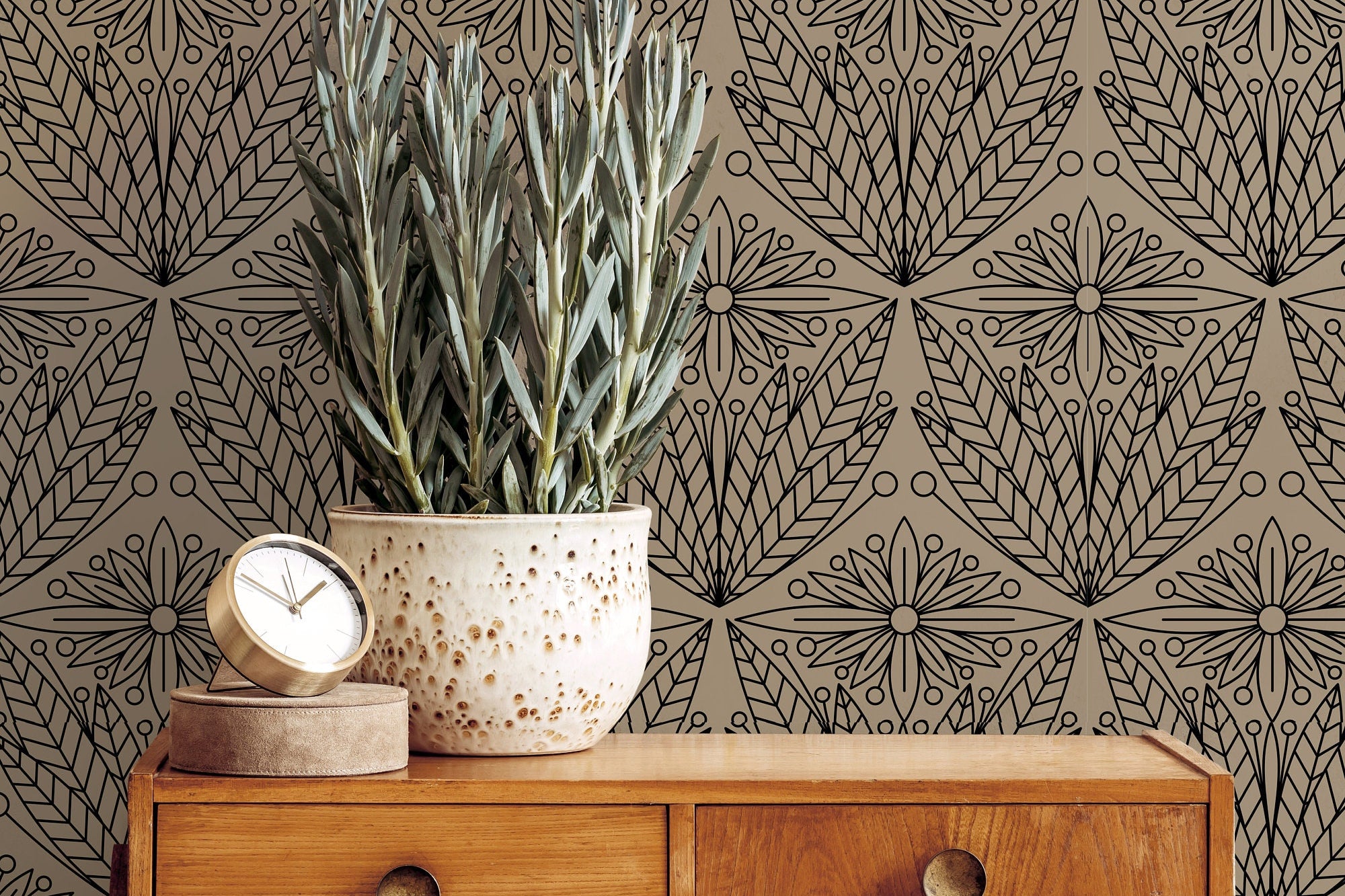 Set of 4 Panels of 24in (2ft) x 60in (5ft) Decorative Deco Neutral Geometric DISCOUNTED Peel and Stick TEXTURE Wallpaper 1097a - James And Colors