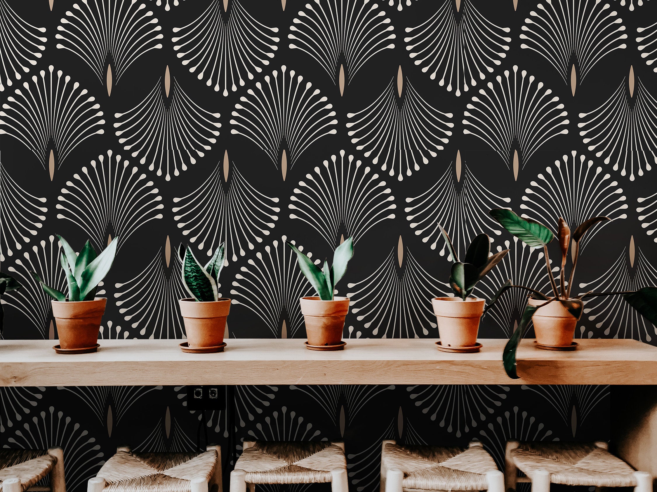 1 Panels of 24in (2ft) x 120in (10ft) Art Deco Modern DISCOUNTED Peel and Stick Wallpaper 1170 - James And Colors