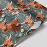 Floral Highland Cow Peel and Stick Contact Paper | Wallpaper | Removable Wallpaper | Shelf Liner | Drawer Liner | Peel and Stick Paper 1709