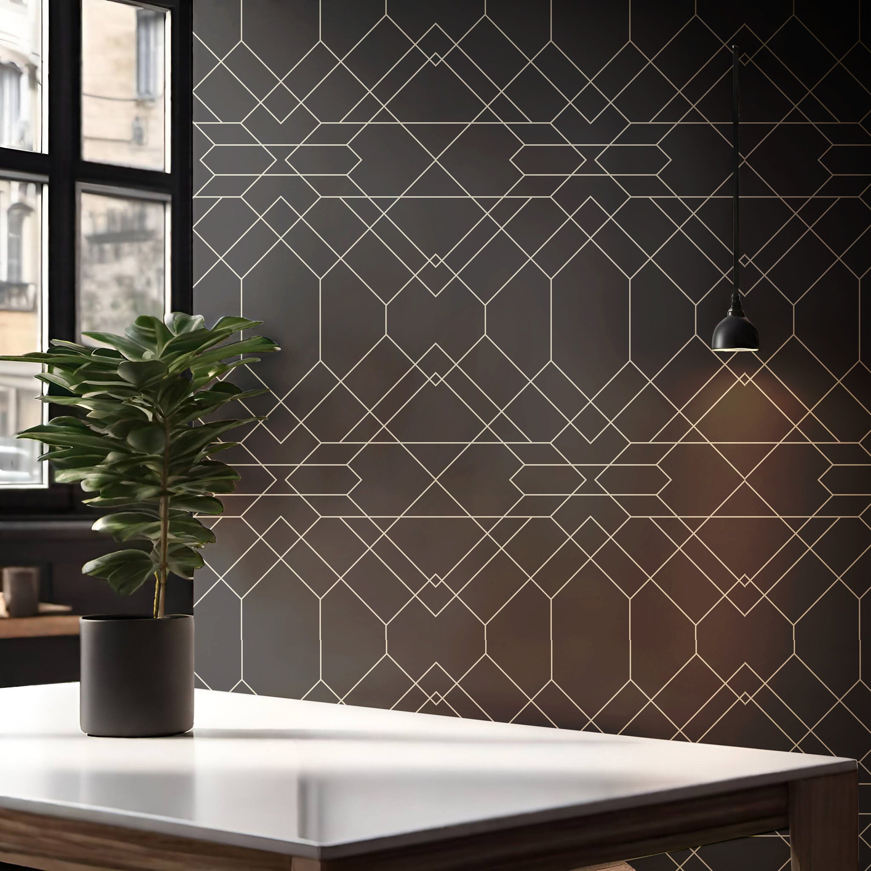 Wallpaper Peel and Stick Wallpaper Geometric Modern Black Minimalist Wallpaper Wall Decor Home Decor Wall Art Room Decor 1227 - James And Colors