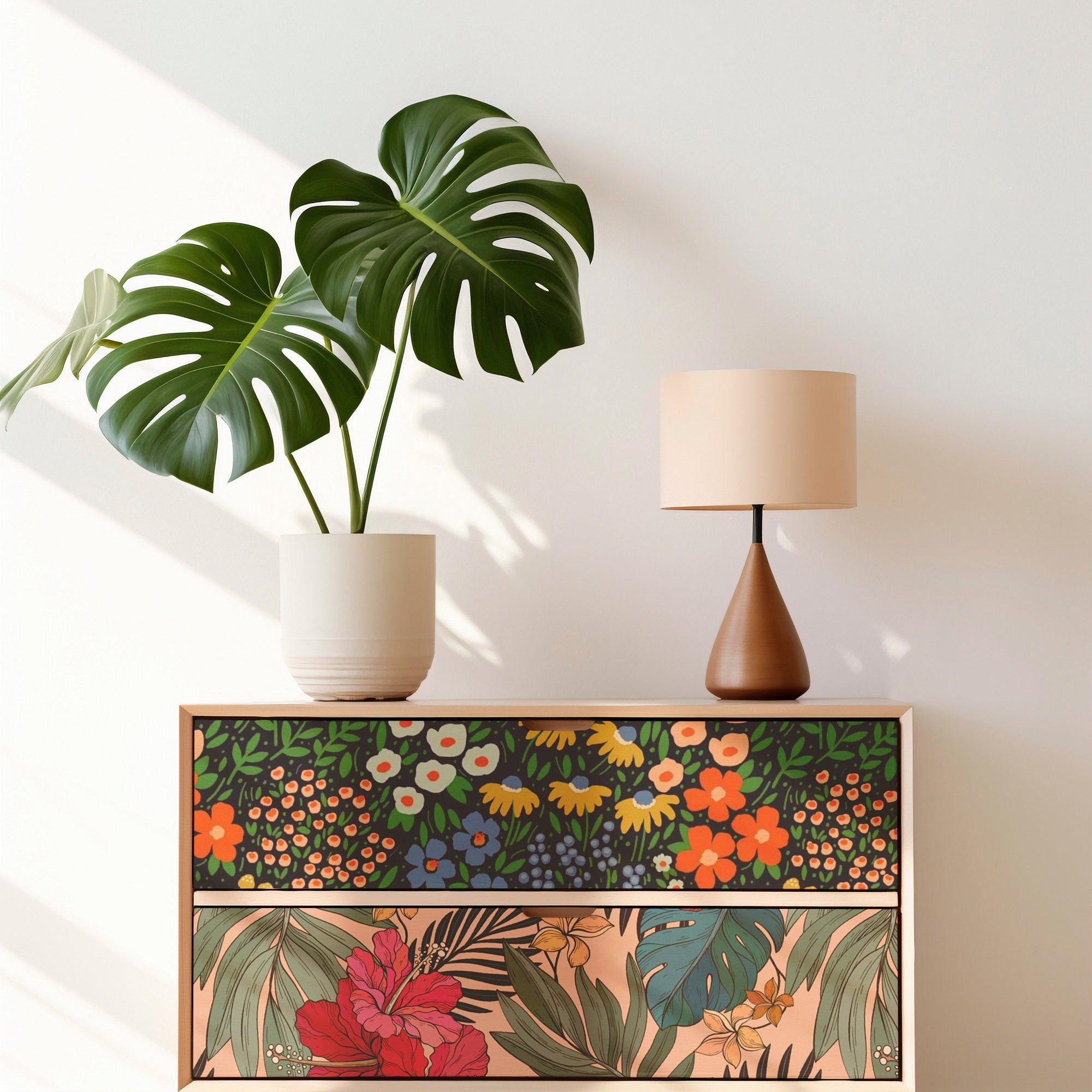 Dark Blue Floral Contact Paper | Peel and Stick Paper | Removable Wallpaper | Shelf Liner | Drawer Liner | Peel and Stick Paper 1799