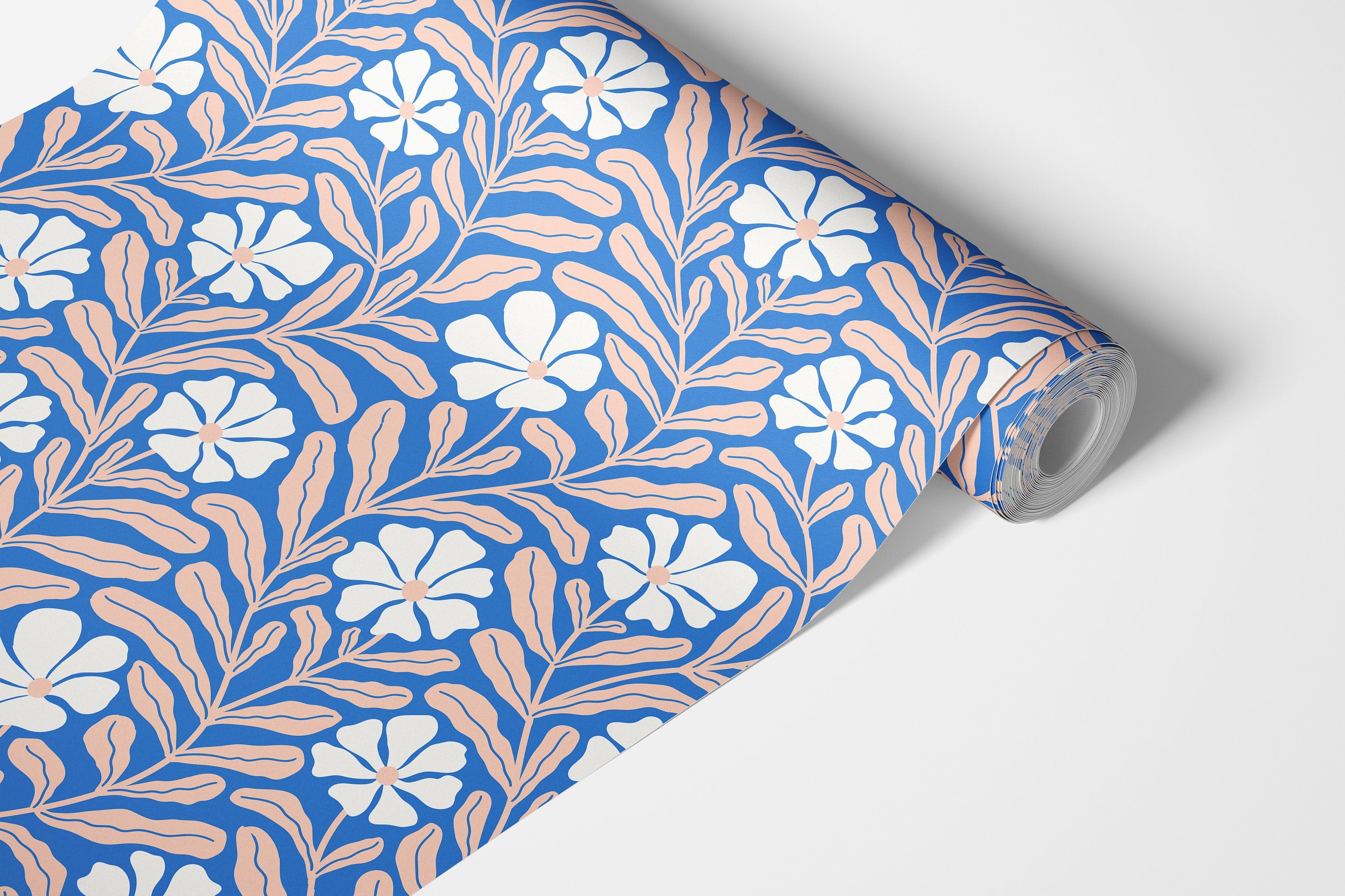 Pink and Blue Floral Contact Paper | Peel and Stick Paper | Removable Wallpaper | Shelf Liner | Drawer Liner | Peel and Stick Paper 1800