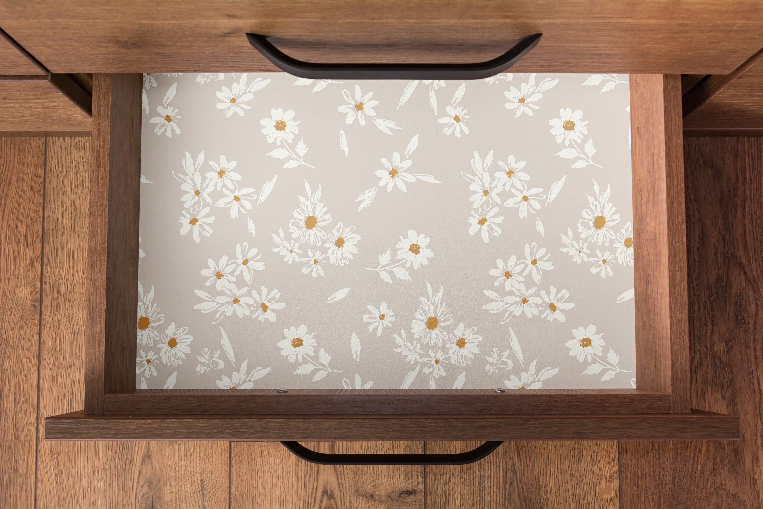 Light Neutral Floral Pattern Kitchen Contact Paper | Removable Peel and Stick Paper | Shelf Liner | Drawer Liner | Peel Stick Paper 1785
