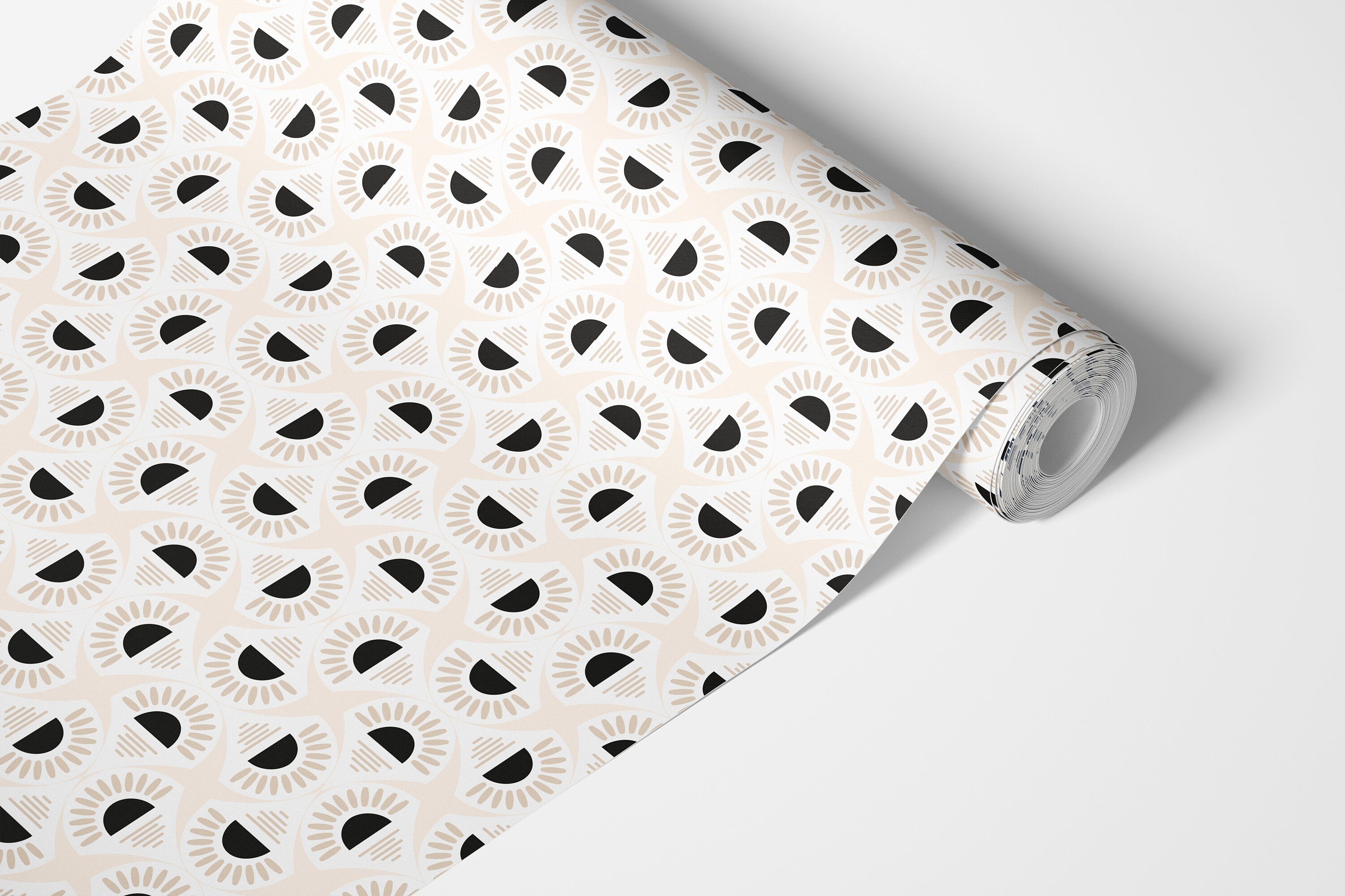 Modern Neutral Black White Cream Kitchen Contact Paper | Removable Pee ...