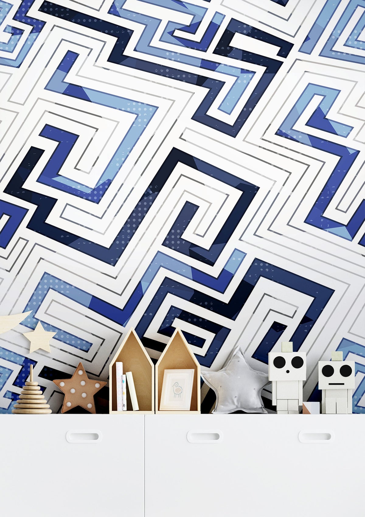 Removable Blue Geometric Wallpaper Boys Nursery Wallpaper Kids Wal removable-blue-geometric-wallpaper-boys-nursery-wallpaper-kids-wal
