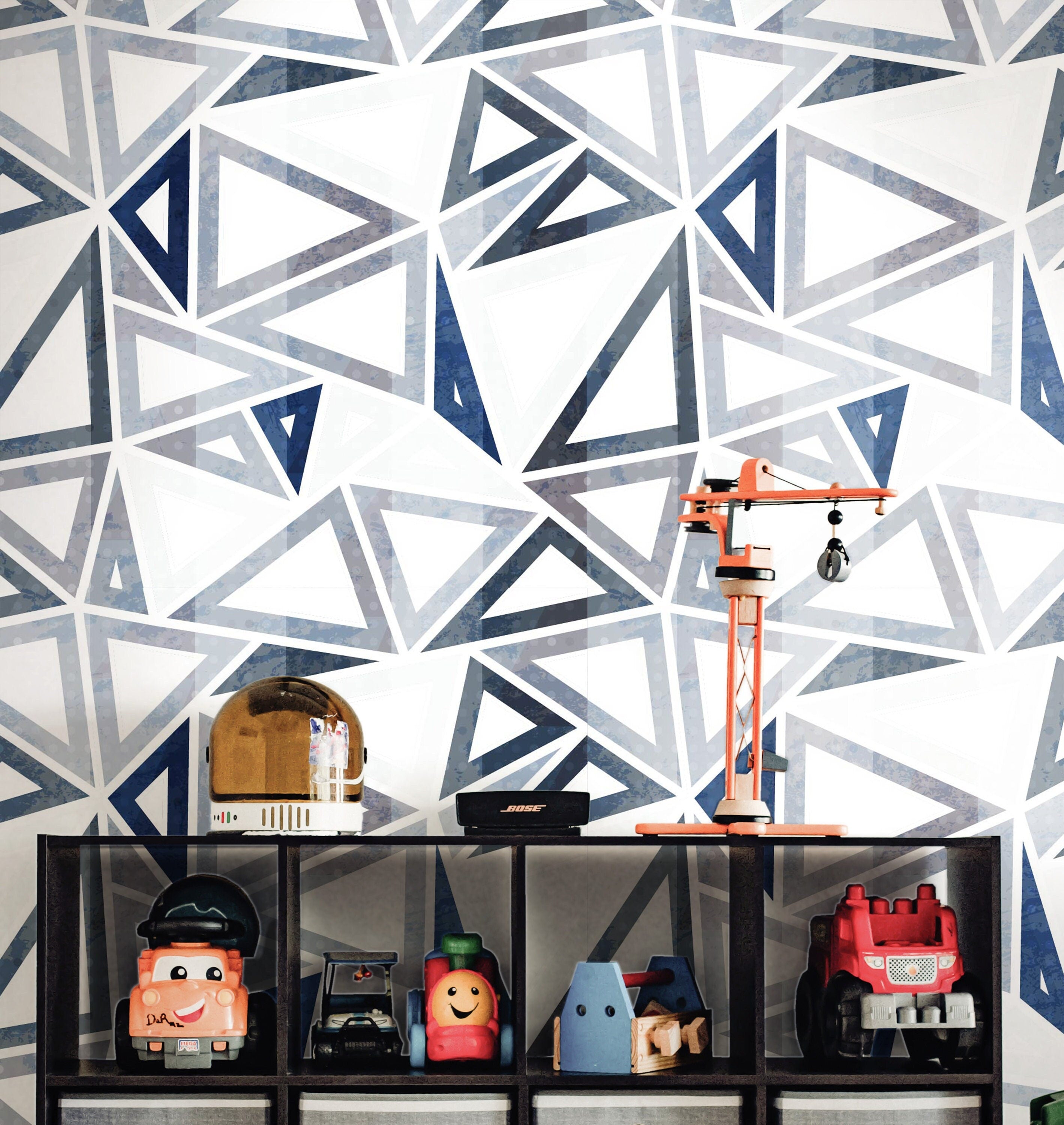 Removable Blue Geometric Wallpaper Boys Nursery Wallpaper Kids Wal removable-blue-geometric-wallpaper-boys-nursery-wallpaper-kids-wal
