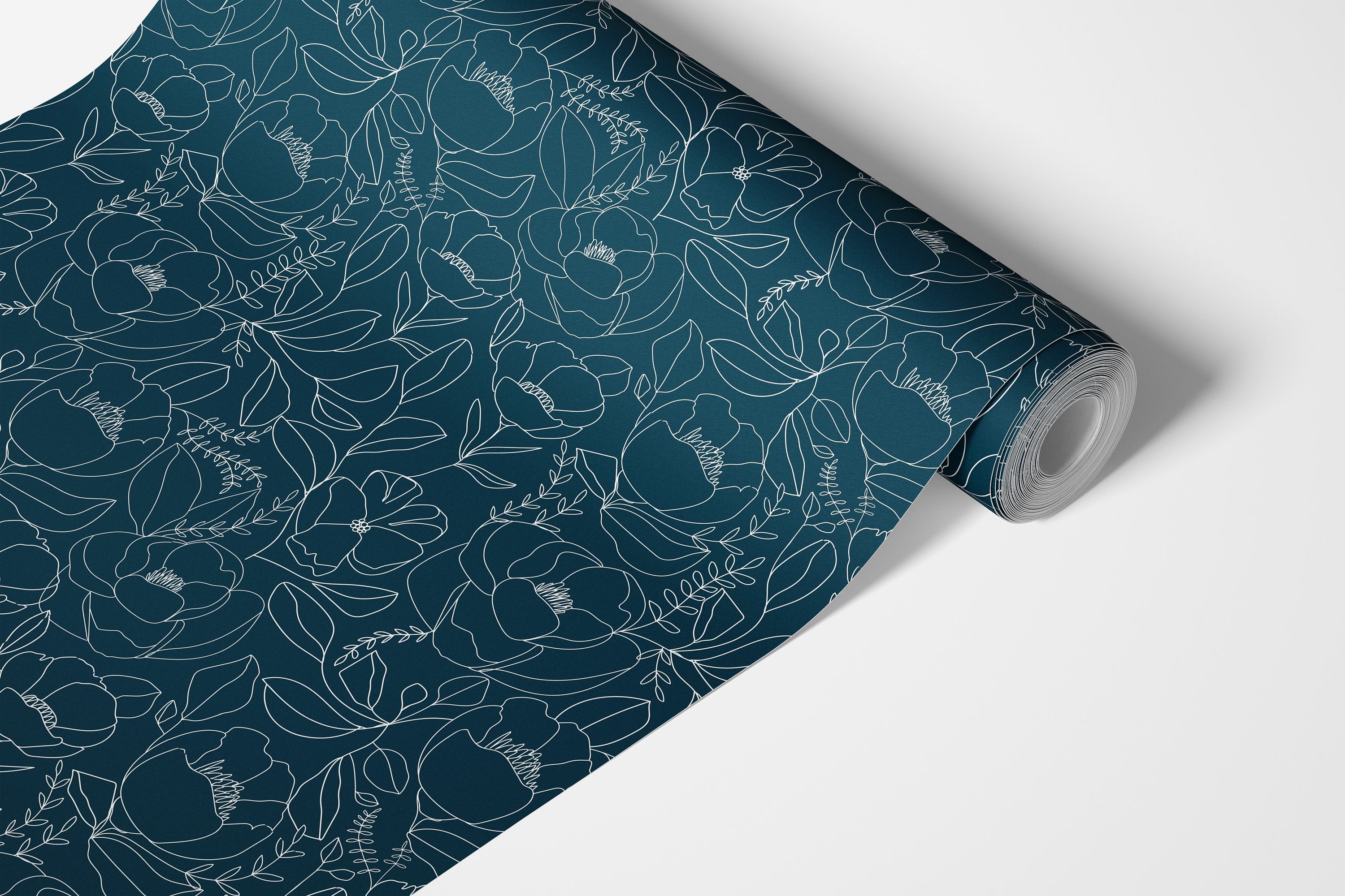 Dark Blue Floral Contact Paper | Peel and Stick Paper | Removable Wallpaper | Shelf Liner | Drawer Liner | Peel and Stick Paper 1799