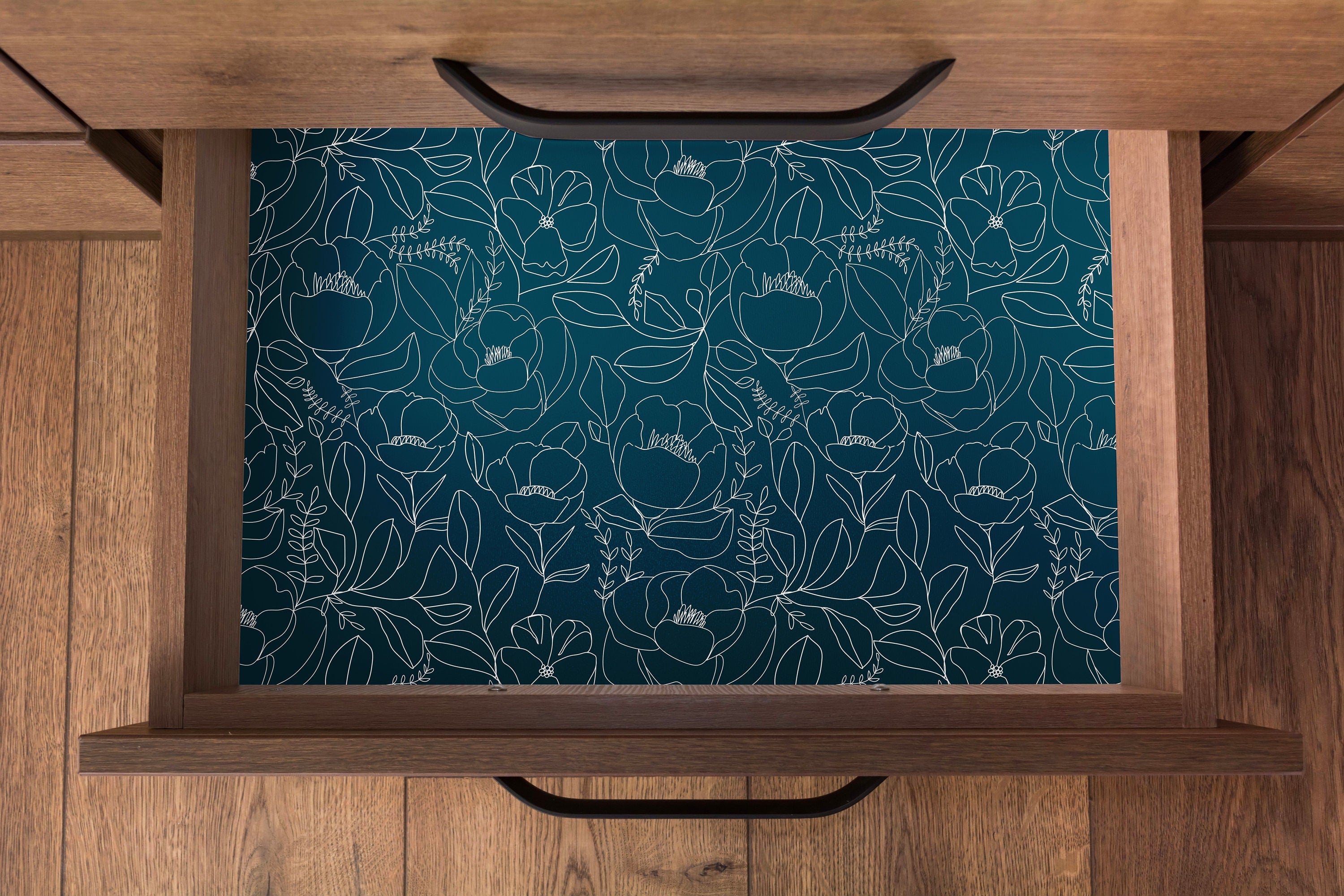Dark Blue Floral Contact Paper | Peel and Stick Paper | Removable Wallpaper | Shelf Liner | Drawer Liner | Peel and Stick Paper 1799