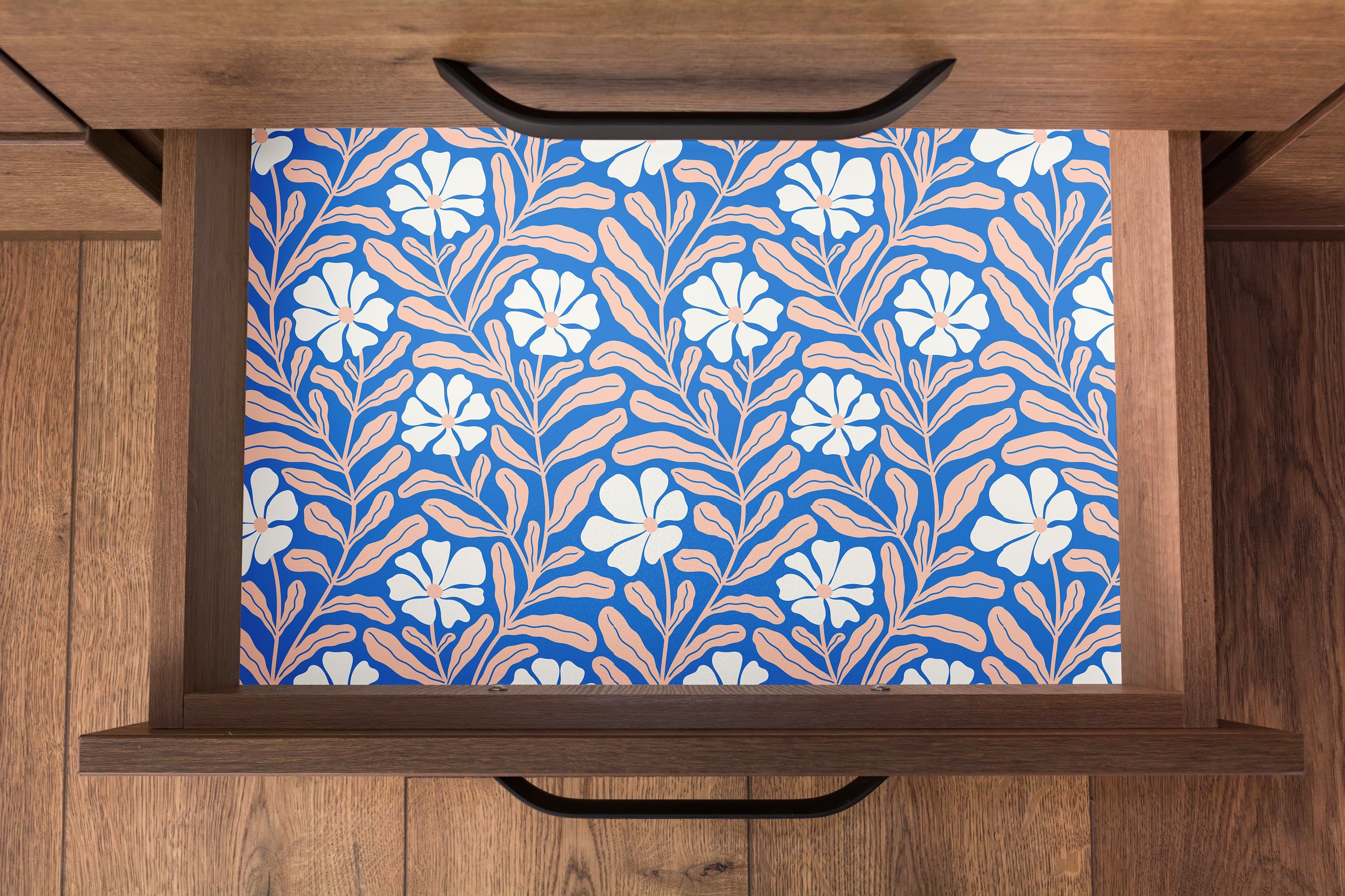 Pink and Blue Floral Contact Paper | Peel and Stick Paper | Removable Wallpaper | Shelf Liner | Drawer Liner | Peel and Stick Paper 1800
