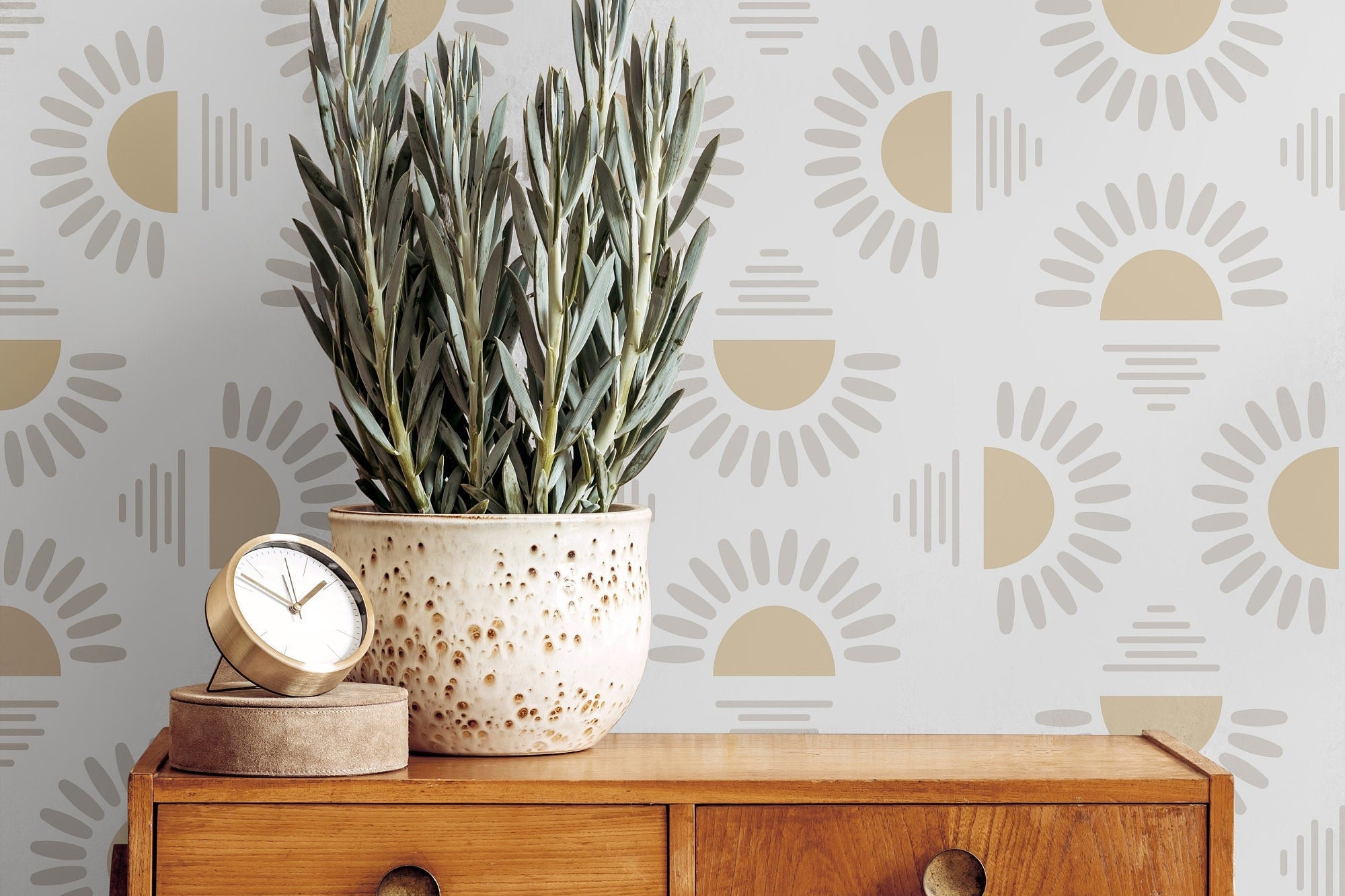 Modern Neutral Cream Gray Sunshine Wallpaper Peel and Stick Wallpaper Removable Wallpaper Wall Decor Home Decor Wall Art Room Decor 1273a - James And Colors