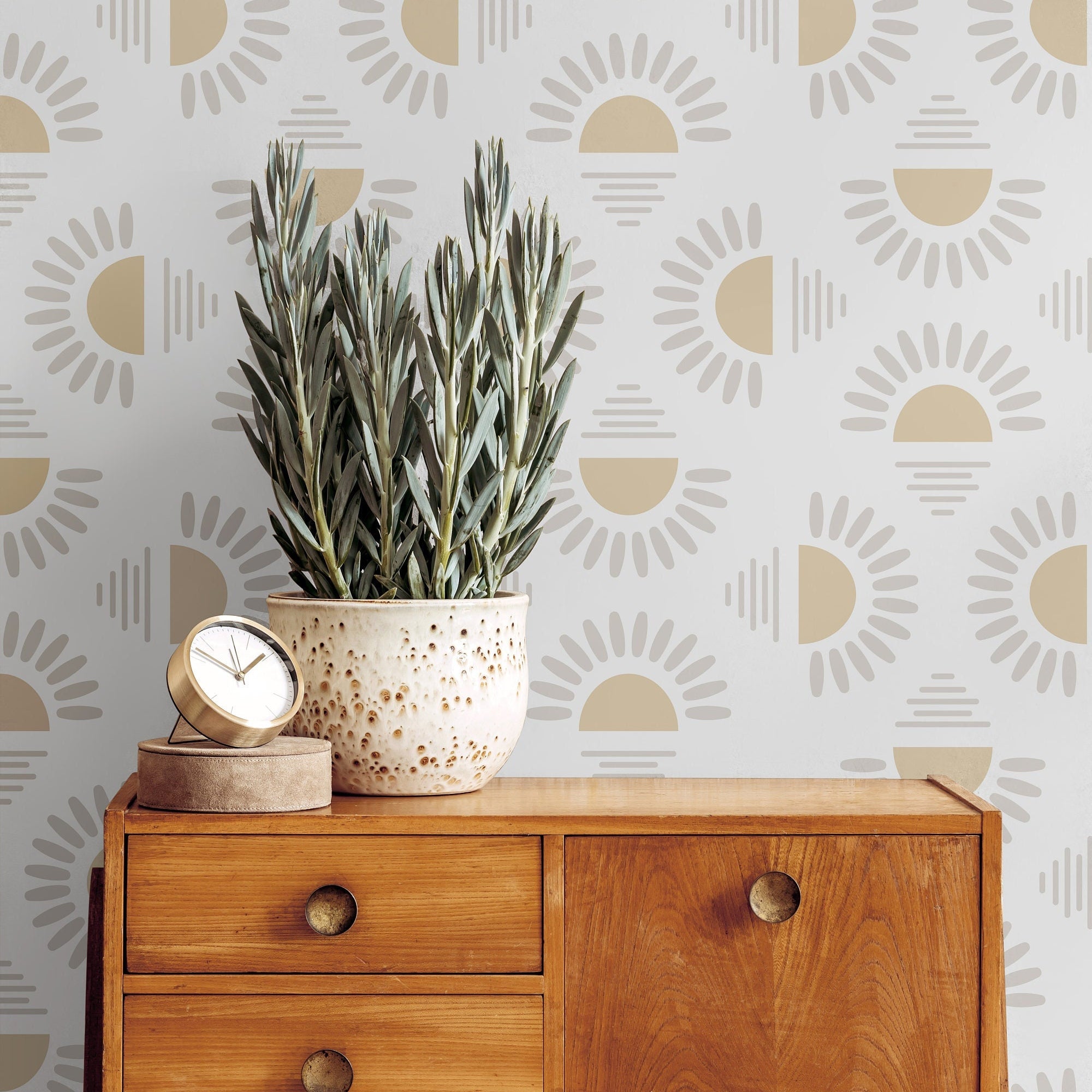 Modern Neutral Cream Gray Sunshine Wallpaper Peel and Stick Wallpaper Removable Wallpaper Wall Decor Home Decor Wall Art Room Decor 1273a - James And Colors
