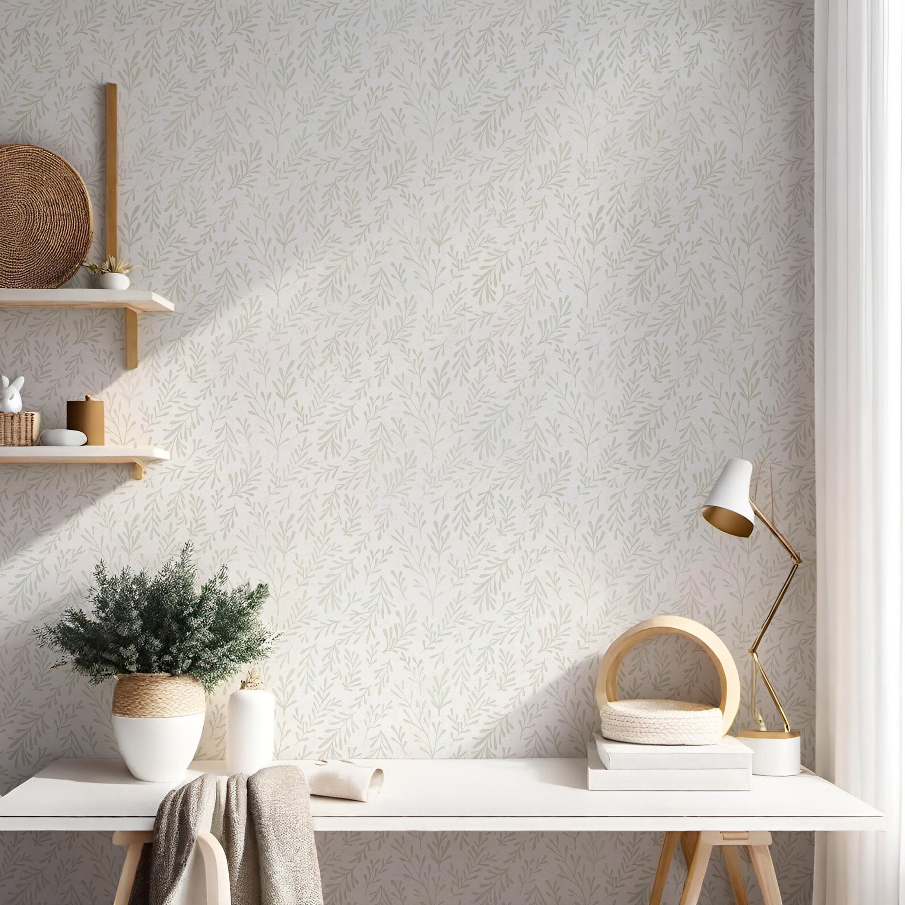 Distressed Leaf Wallpaper Peel and Stick Wallpaper Removable Wallpaper Wall Decor Home Decor Wall Art Printable Wall Art Room Decor 1331 - James And Colors