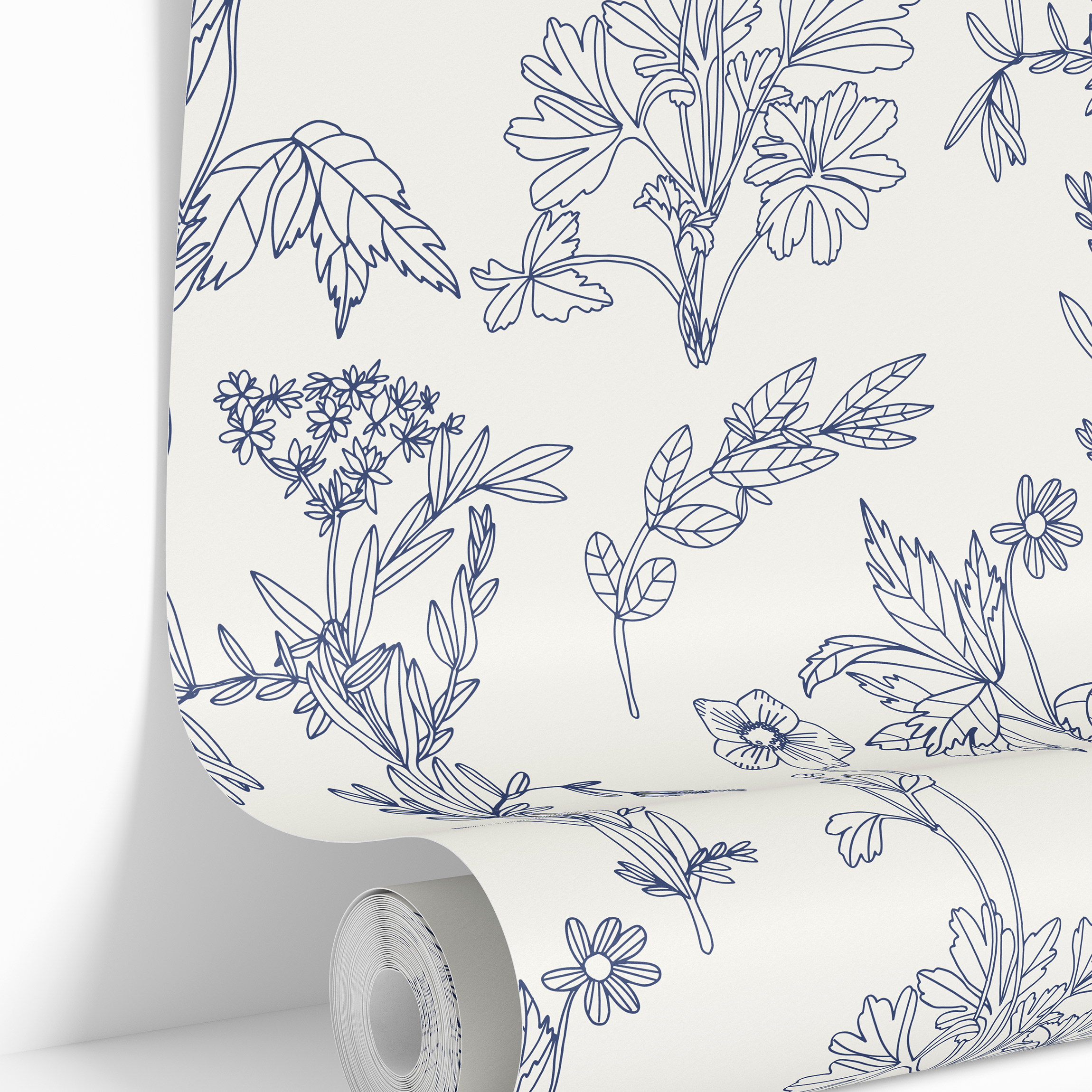 wallpaper roll image indigo herbarium wallpaper 660
