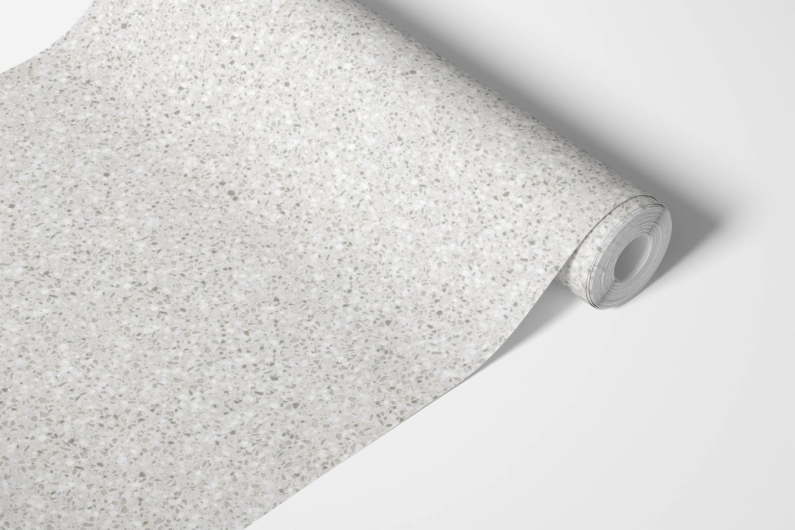 Roll of Ivory Terrazzo countertop film 79 displaying subtle speckled stone pattern