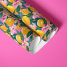 contact paper roll showing lemon and floral pattern for cabinets shelves and furniture surfaces