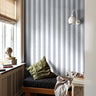 Mariner’s Thread Wallpaper 2267 displayed in a cozy reading nook with natural light and soft coastal textures.