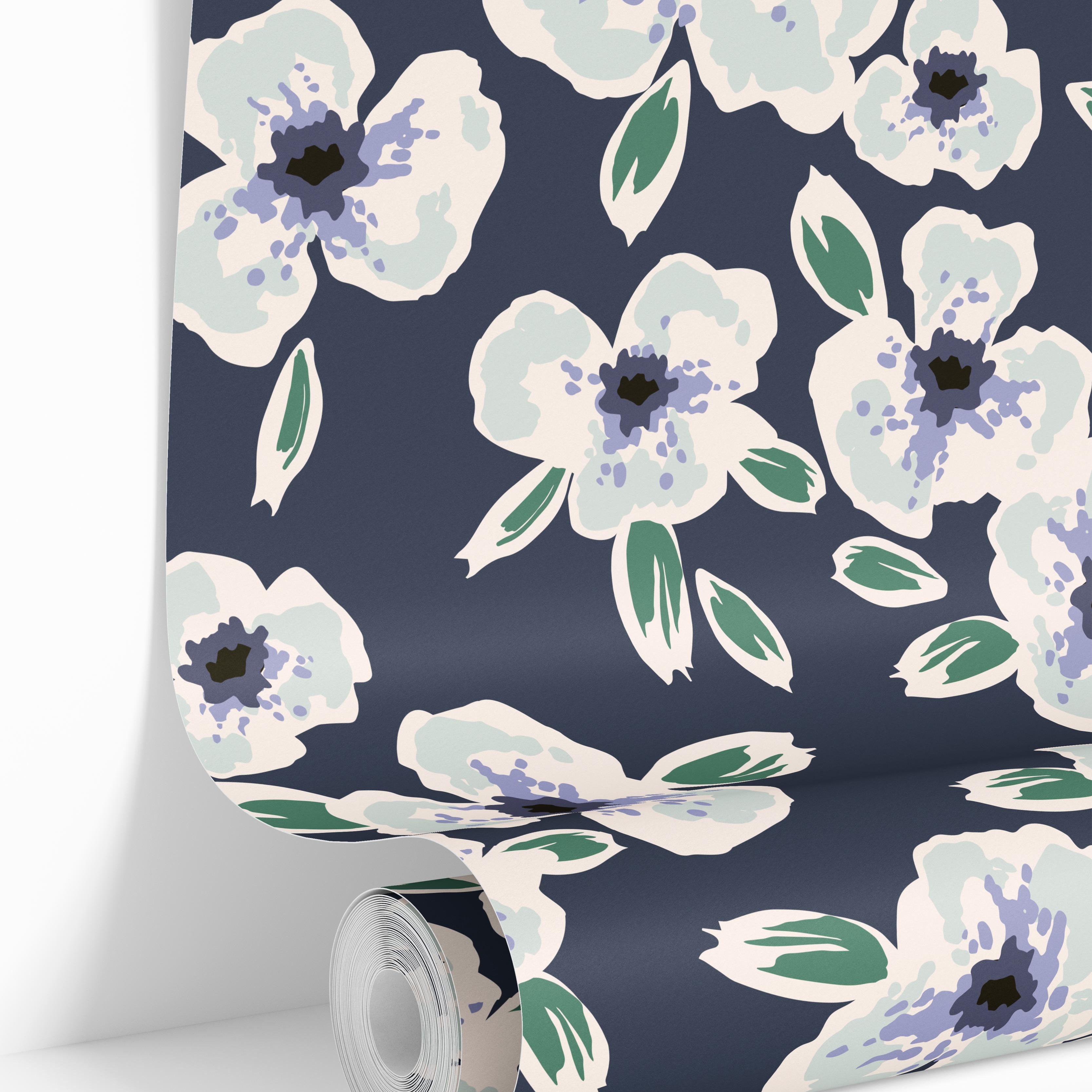 wallpaper roll 2039 midnight bloom navy floral design