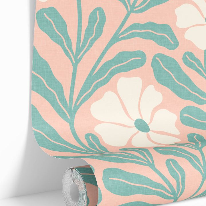 petal current wallpaper roll showing floral repeat