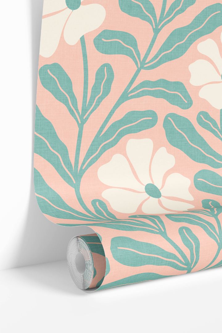petal current wallpaper roll showing floral repeat