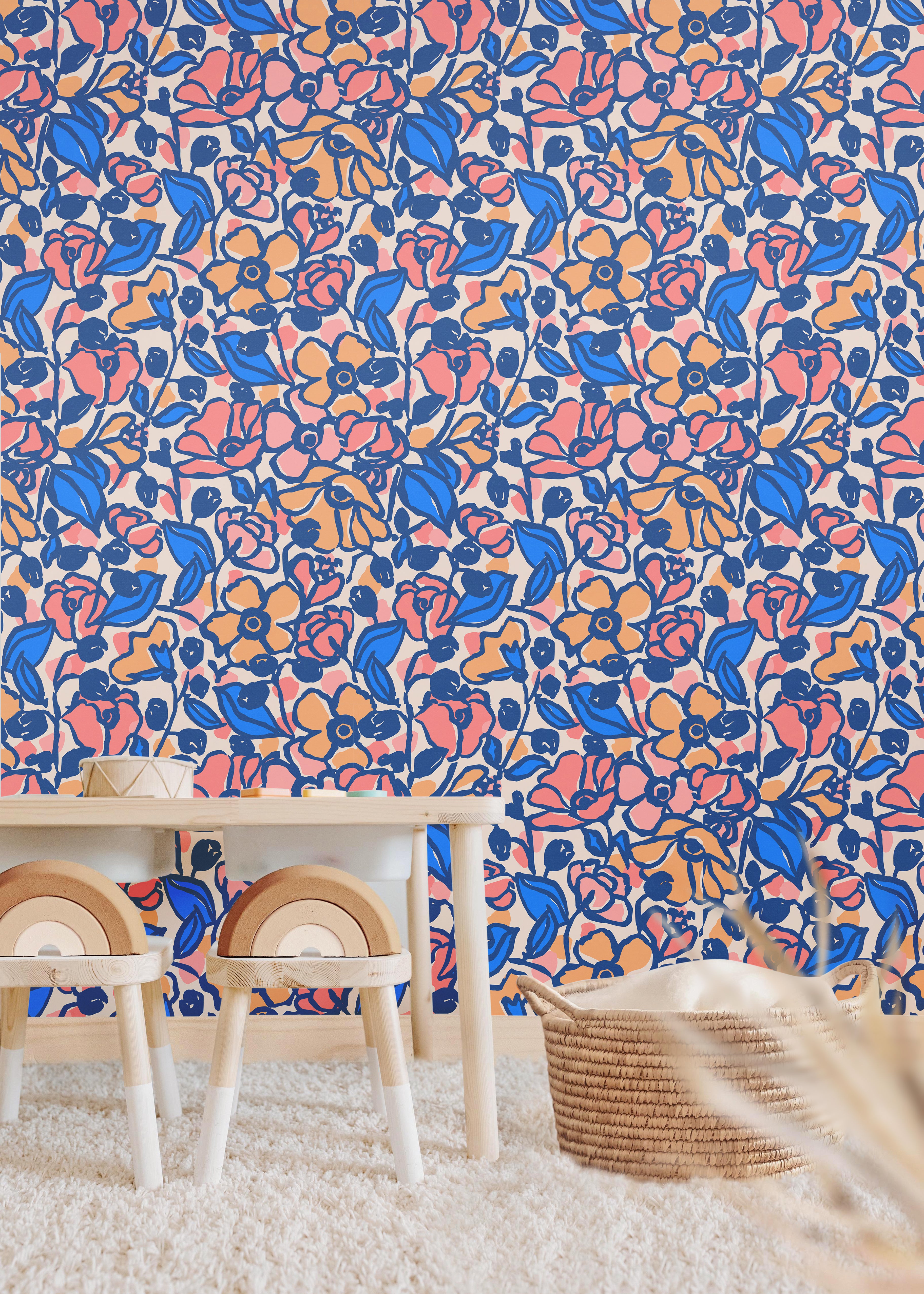 Poppy Wilder Colorful Floral Wallpaper - 3190 | James & Colors