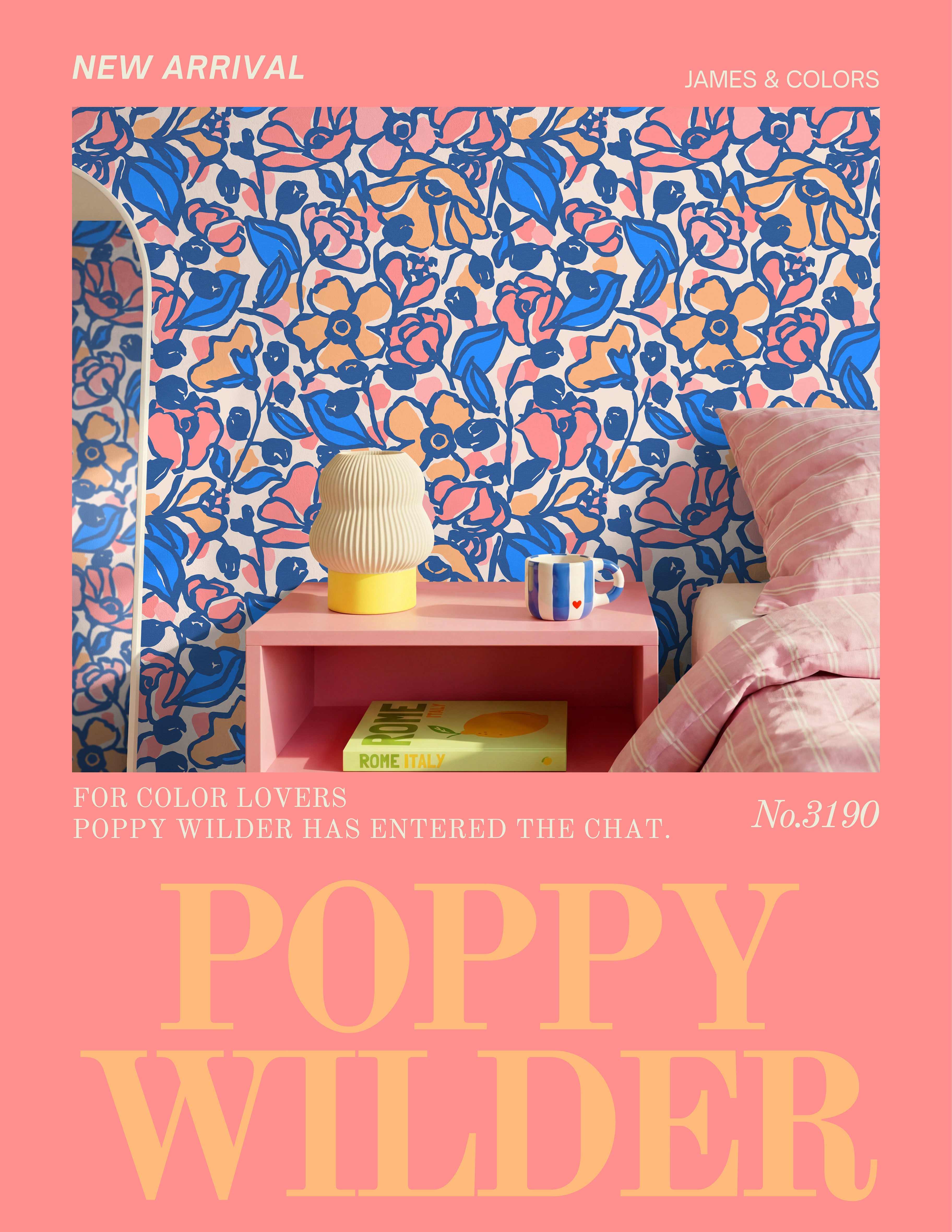 Poppy Wilder Colorful Floral Wallpaper - 3190 | James & Colors