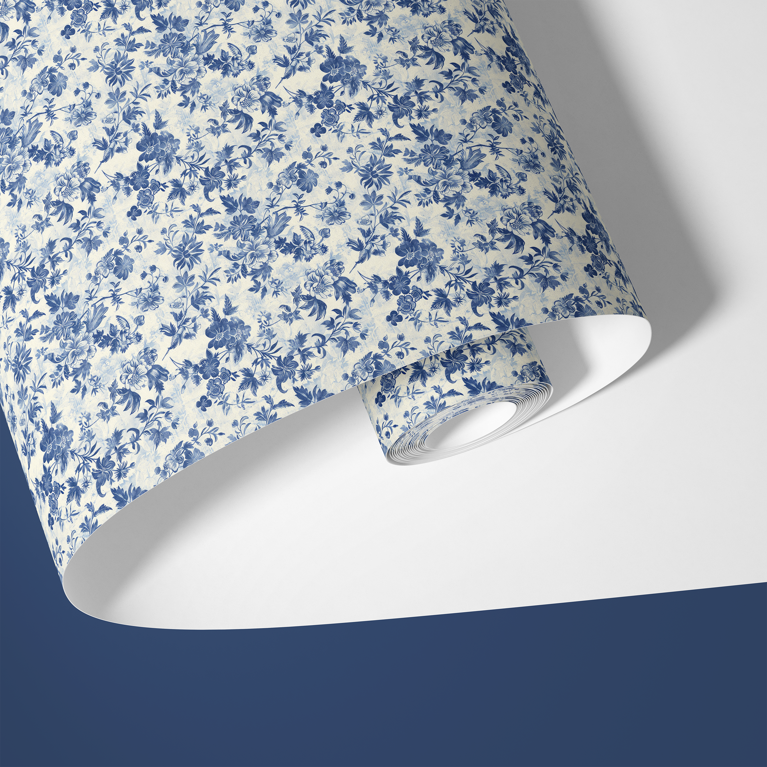 Porcelain Petals Blue Floral Removable Contact Paper | 1929