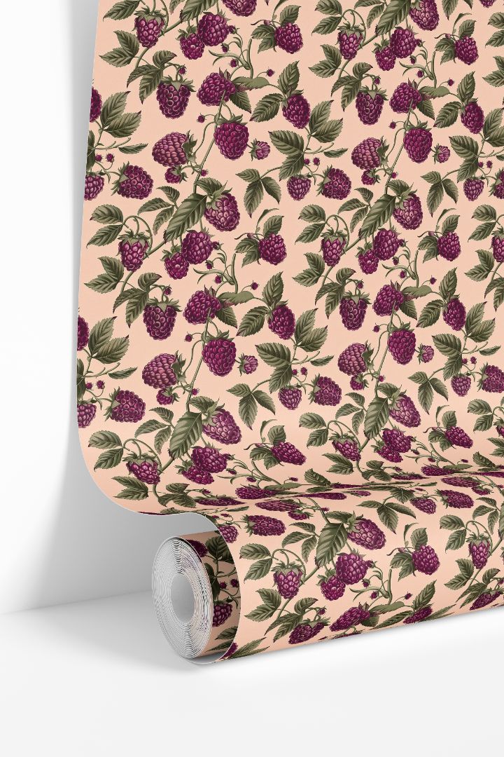 raspberry grove vintage botanical wallpaper roll – 2140