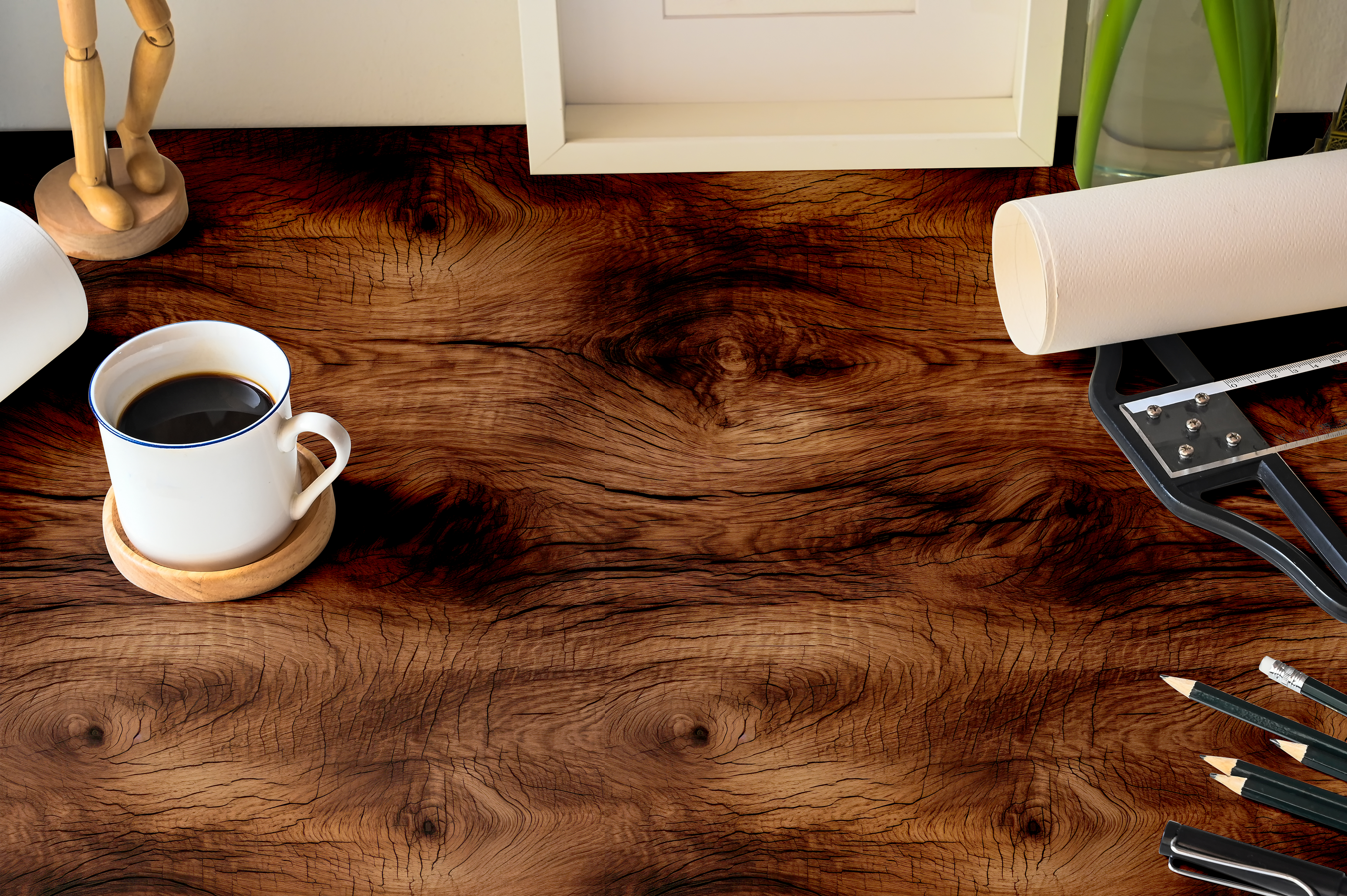 dark wood contact paper 1978 for desks and tables

