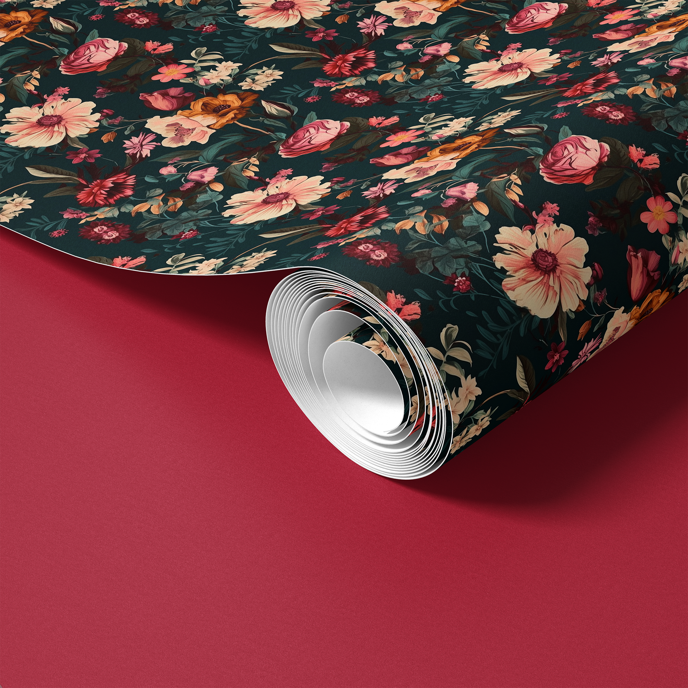 charcoal background with crimson and blush florals 1648
