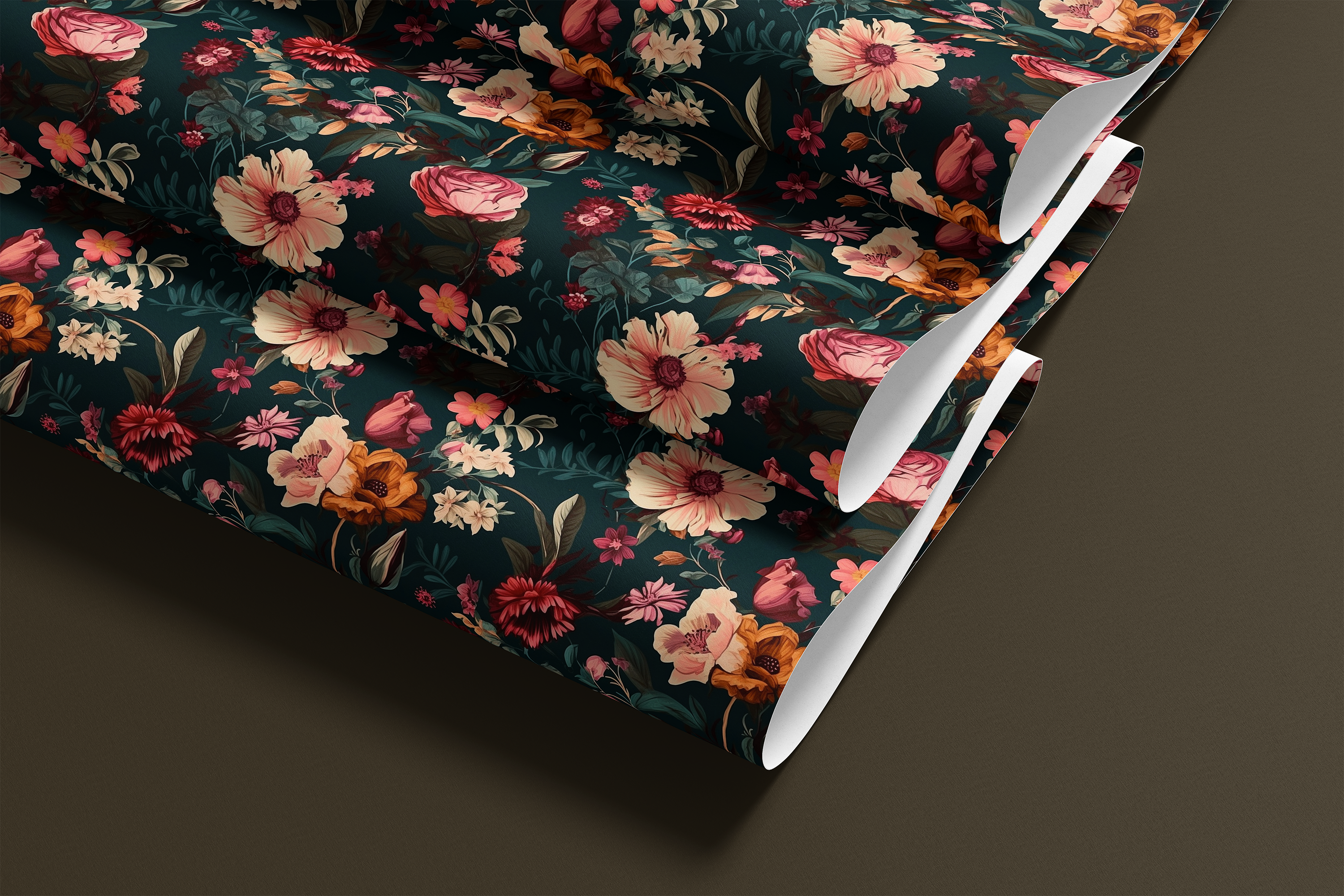 moody flower print on peel and stick paper
