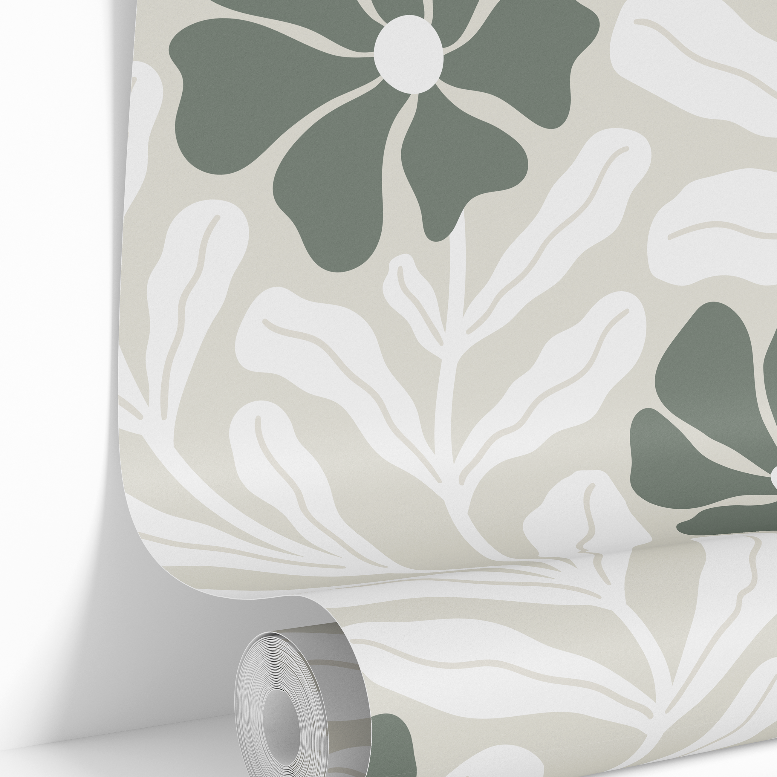 soothing sprouts wallpaper roll in gray and green 921 