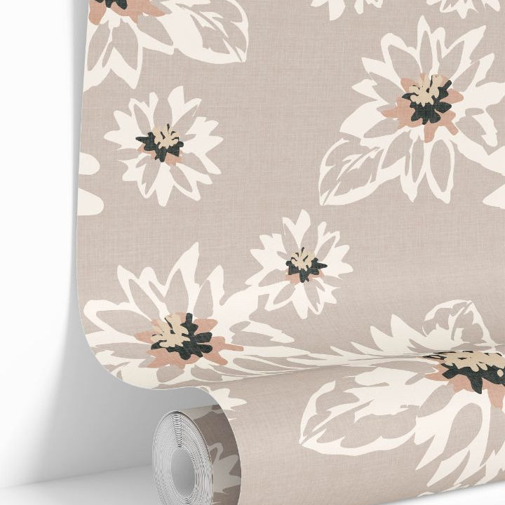 Silken bloom wallpaper roll showing floral pattern