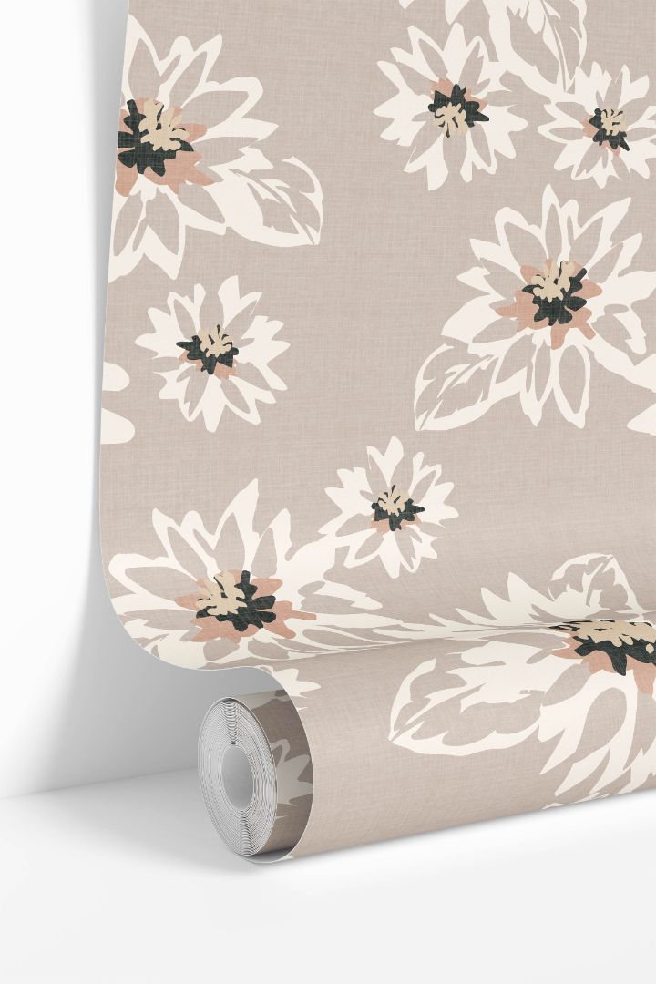 Silken bloom wallpaper roll showing floral pattern