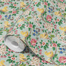 ongbird terrace contact paper showing golden birds and pastel floral branches