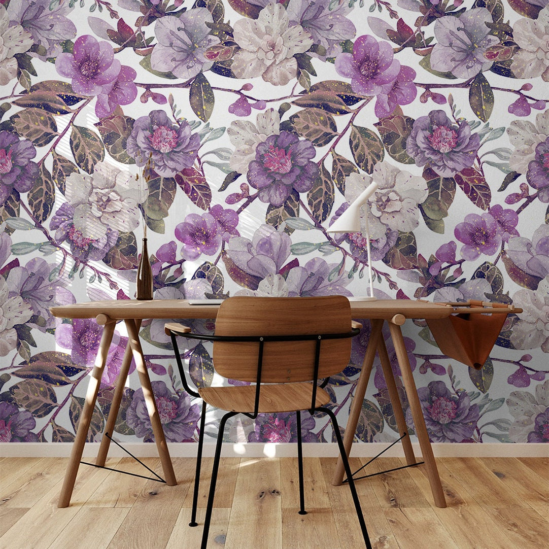 dreamy amethyst bloom wall mural 2325

