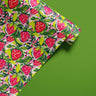 bright strawberry fruit pattern contact paper with hand painted style and soft pink background