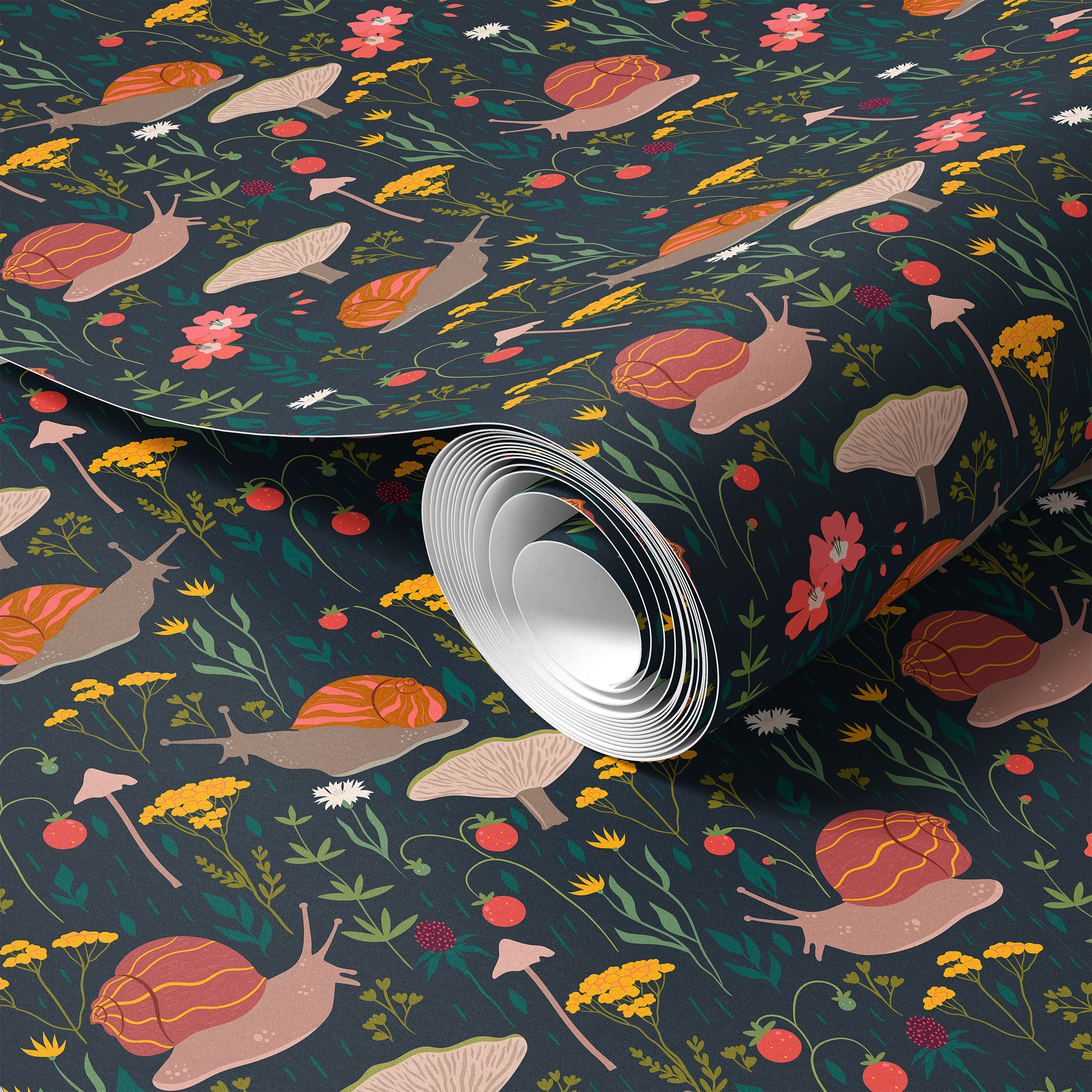 snail and mushroom contact paper roll – 1194
