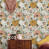 the bloom keeper wallpaper in home office with oversized neutral florals
