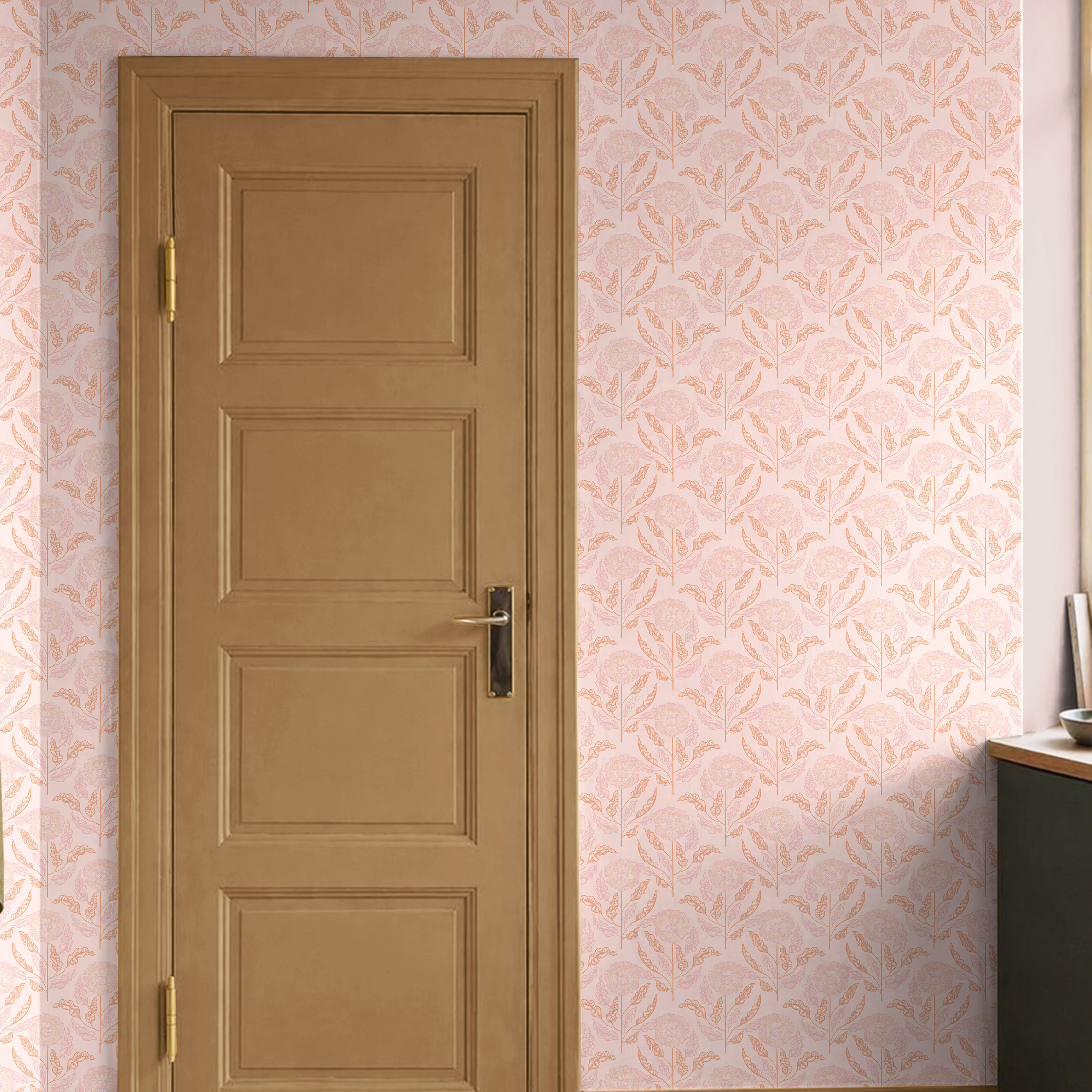 the first blossom wallpaper featuring blush botanical blooms
