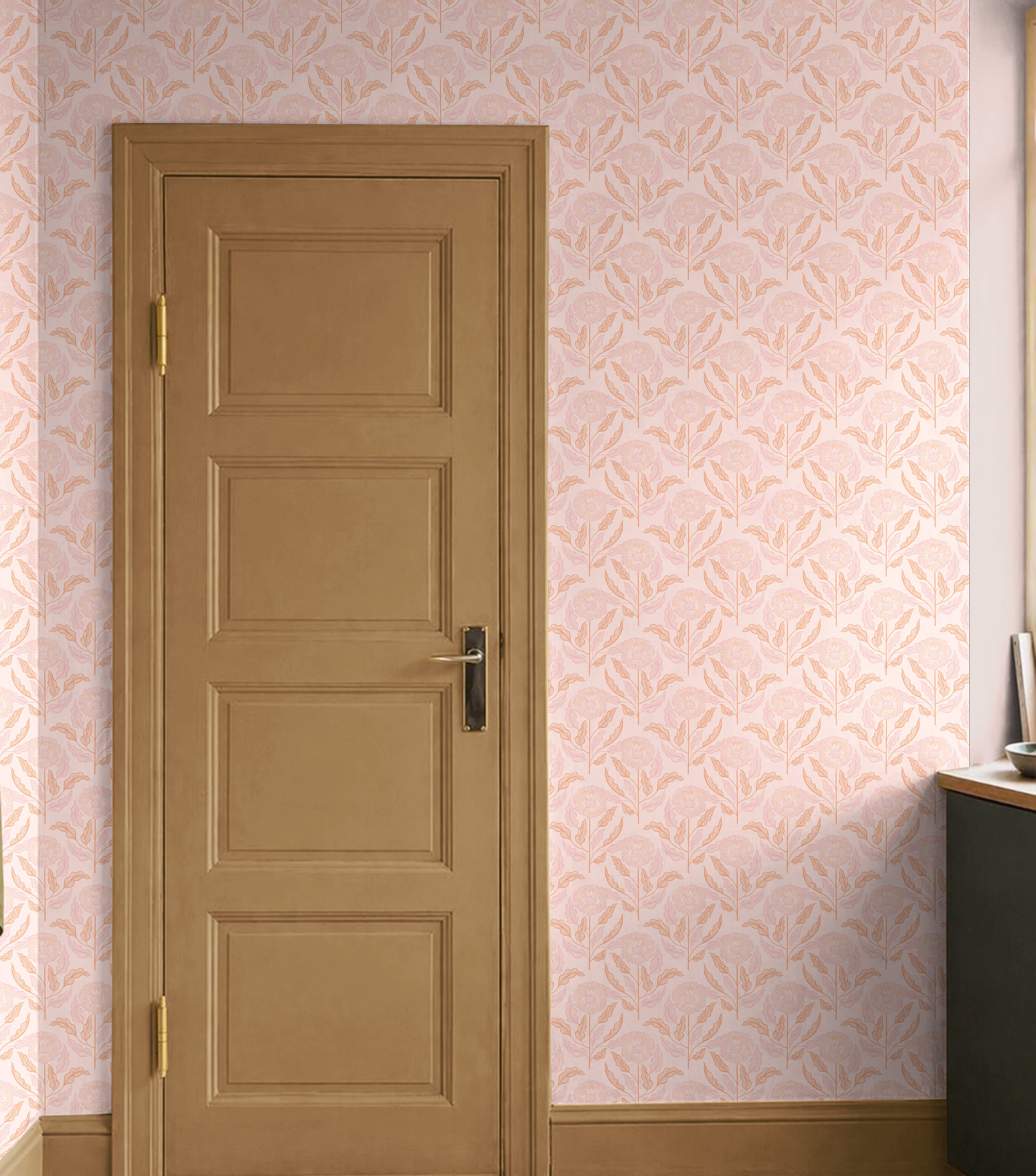 the first blossom wallpaper featuring blush botanical blooms
