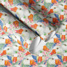 the grand goose pattern detail contact paper roll with expressive goose illustrations and bold brushstrokes in green pink and blue