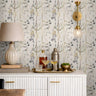 trellis study botanical wallpaper pattern detail