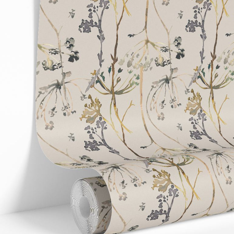 trellis study botanical wallpaper roll photo