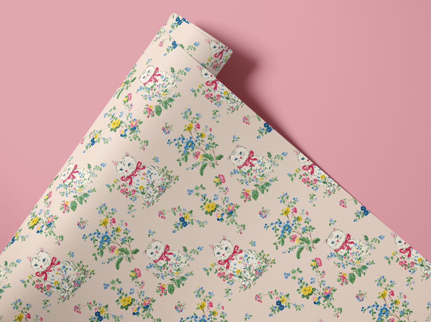 . Velvet Prowl vintage cat contact paper with elegant illustrated cats and refined detailing