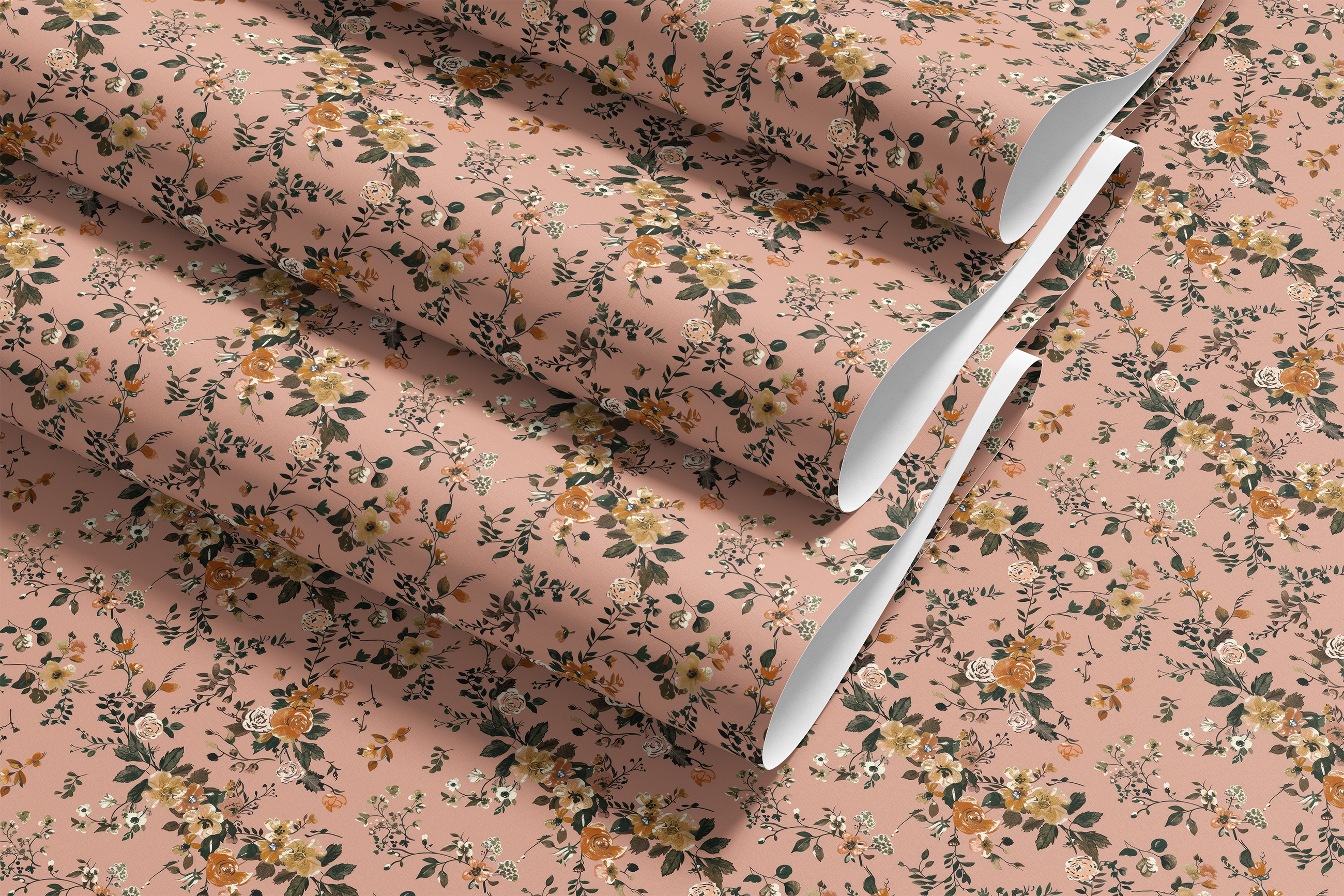 Rosy Dusk Floral Contact Paper – 1933