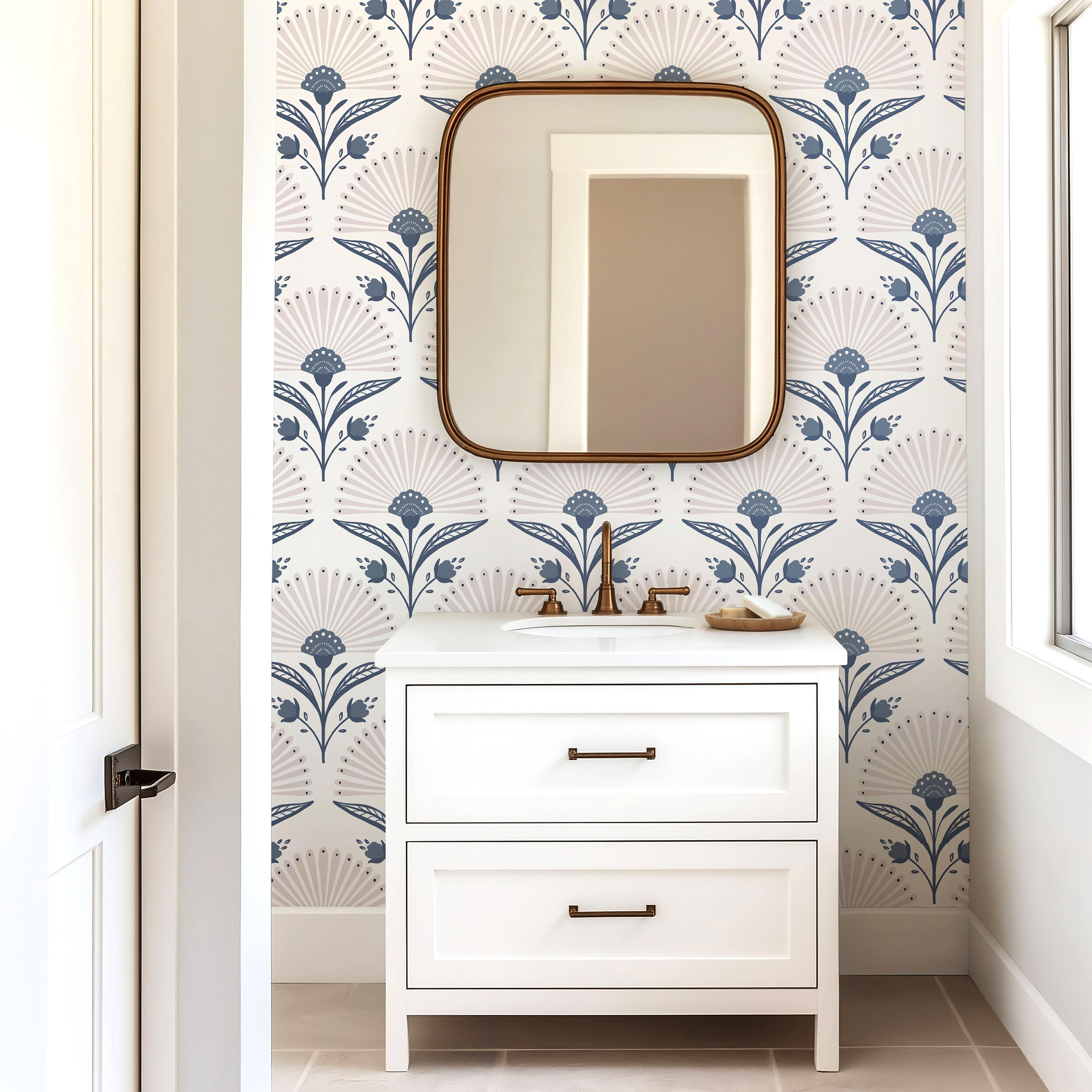 botanical fan wallpaper with soft blue tones 1632

