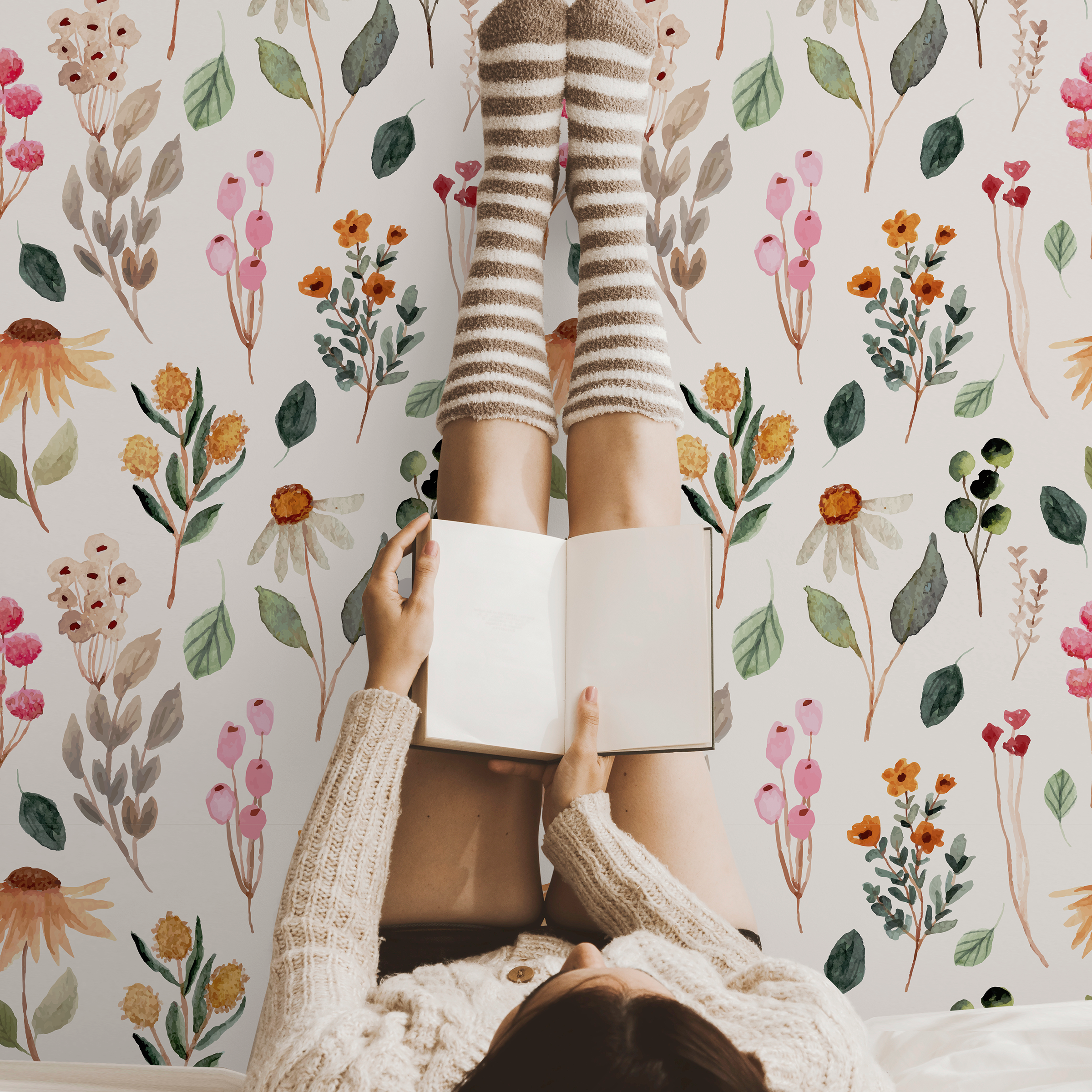 cozy bedroom floral wallpaper style 3886