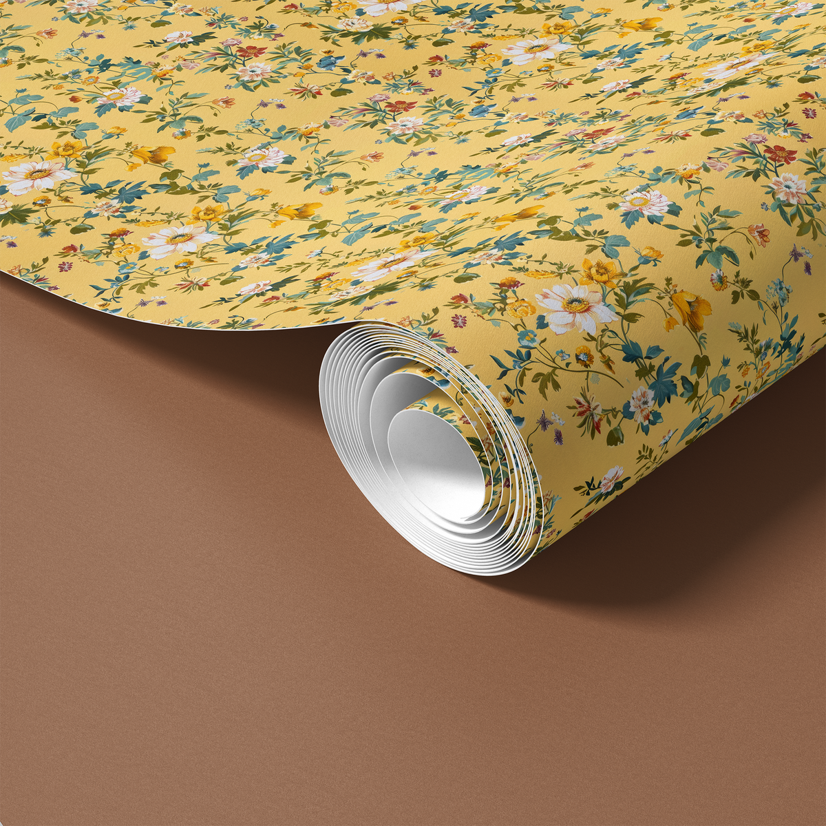 Golden Meadow – 1959 Vintage Floral Contact Paper – James & Colors